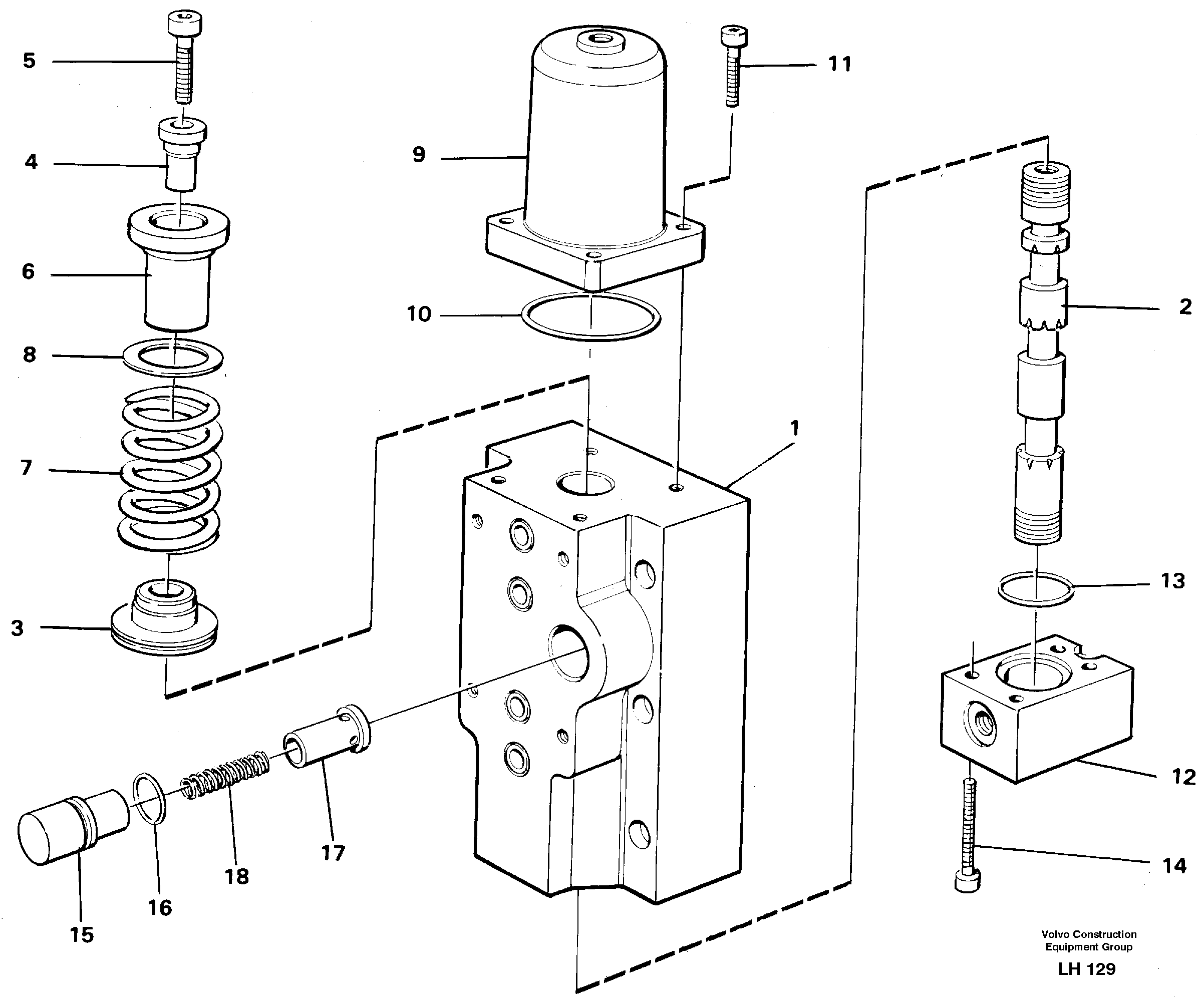 Схема запчастей Volvo EW230B - 102624 Four-way valves, Secondary EW230B SER NO 1736-