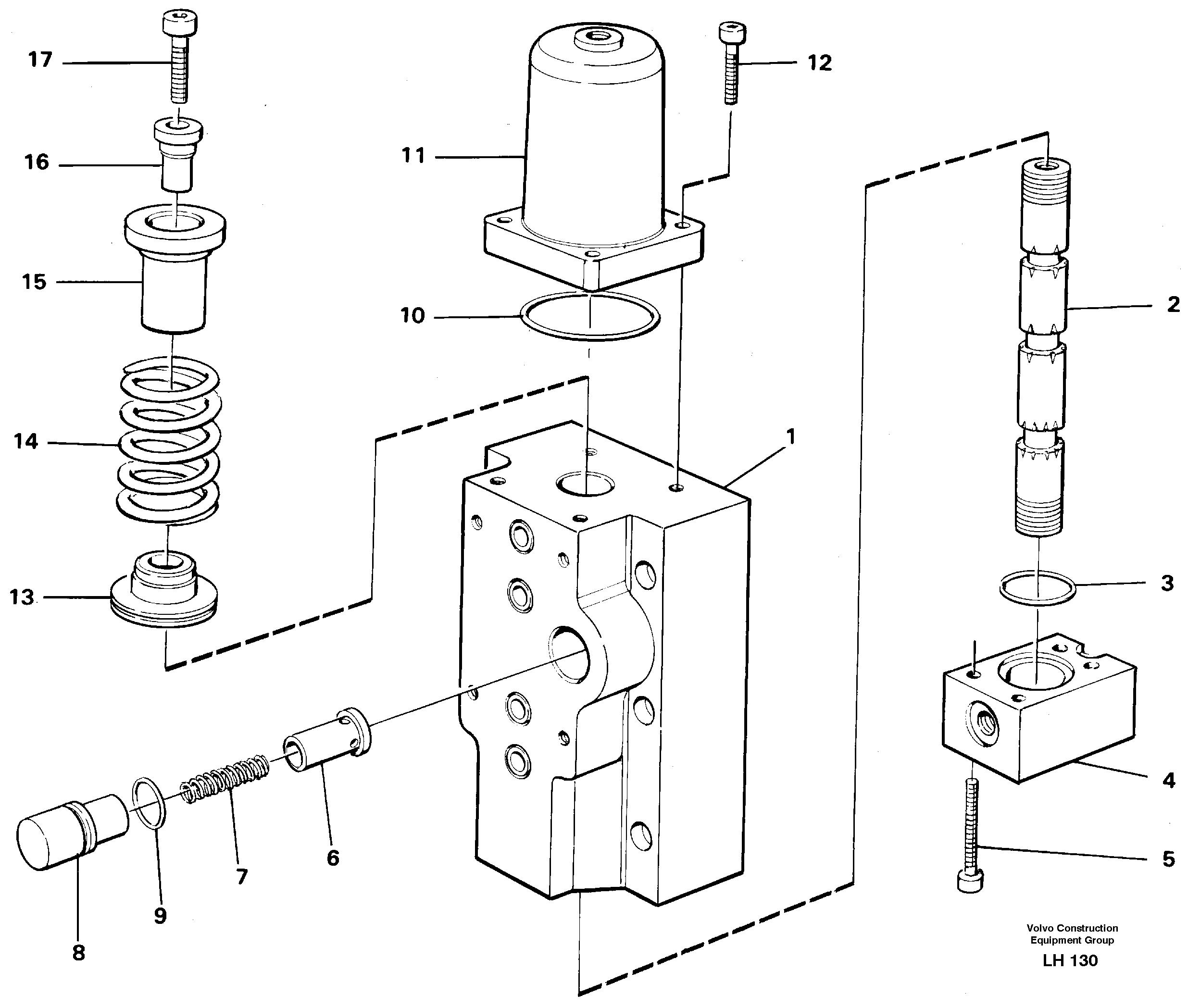 Схема запчастей Volvo EW230B - 106033 Four-way valve Primary EW230B SER NO 1736-