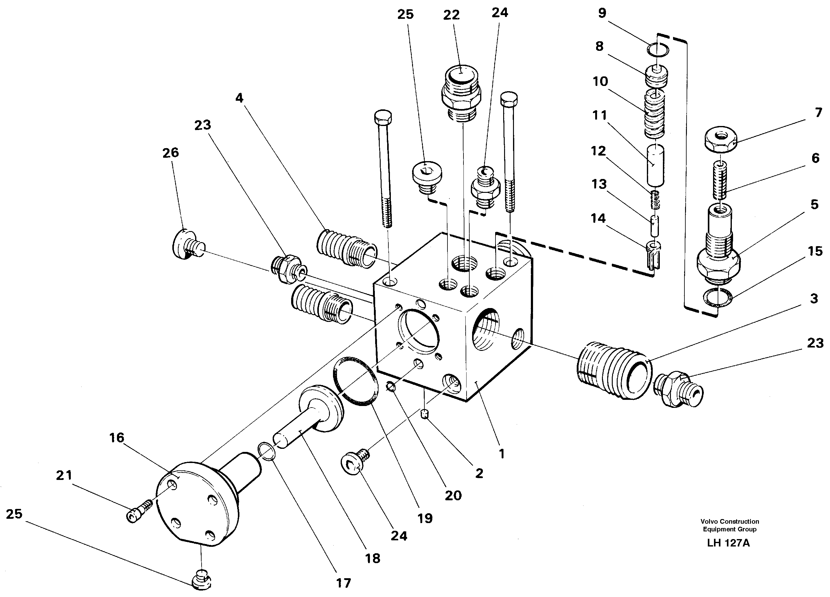 Схема запчастей Volvo EW230B - 38079 Shunt valve EW230B SER NO 1736-