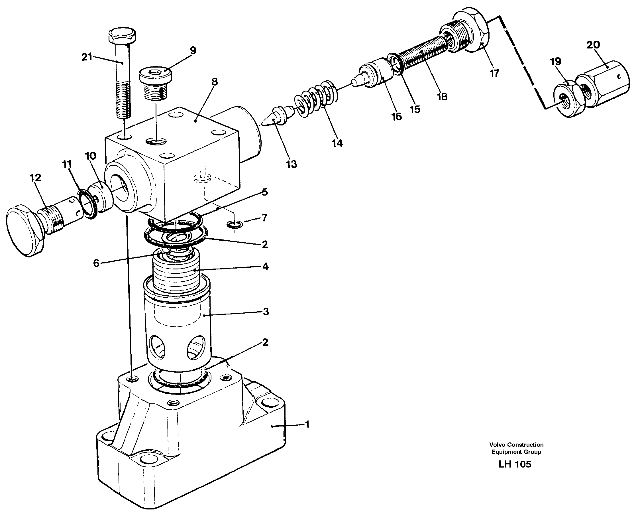 Схема запчастей Volvo EW230B - 38082 Pressure limiting valve EW230B SER NO 1736-