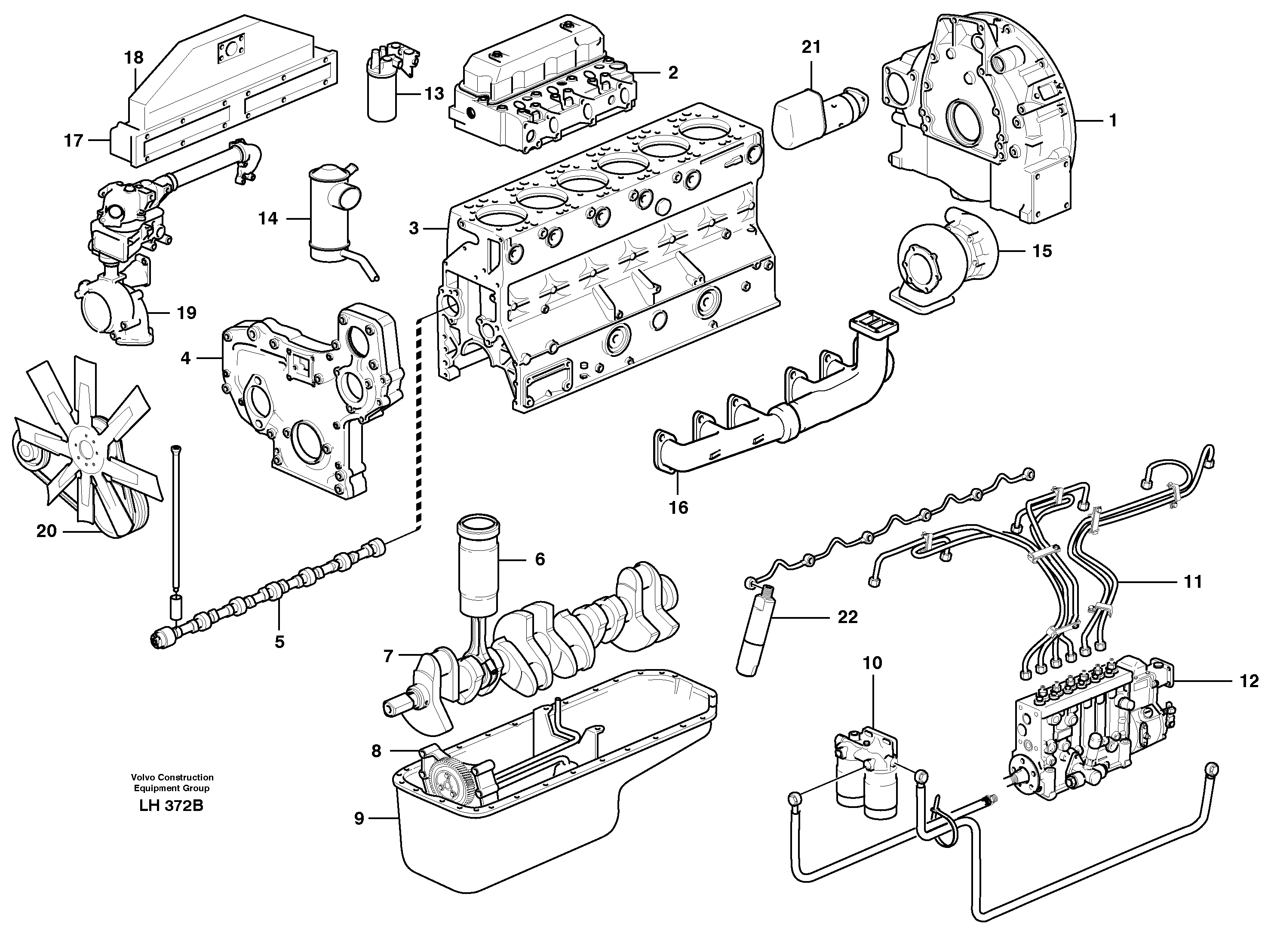 Схема запчастей Volvo EW230B - 28259 Engine Td 63 Kie EW230B SER NO 1736-