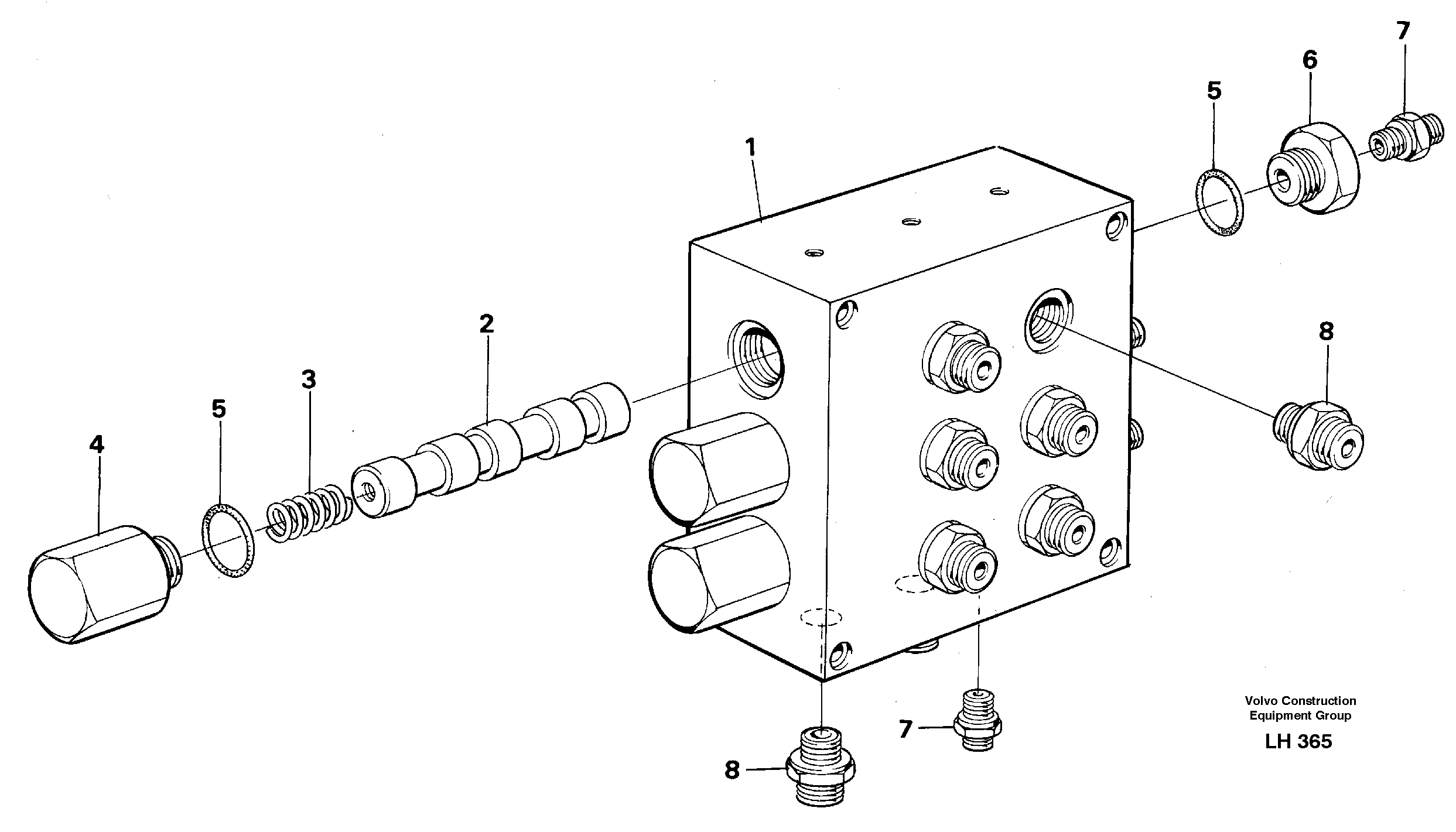 Схема запчастей Volvo EW230B - 38088 Valve Outriggers/dozerblade EW230B SER NO 1736-