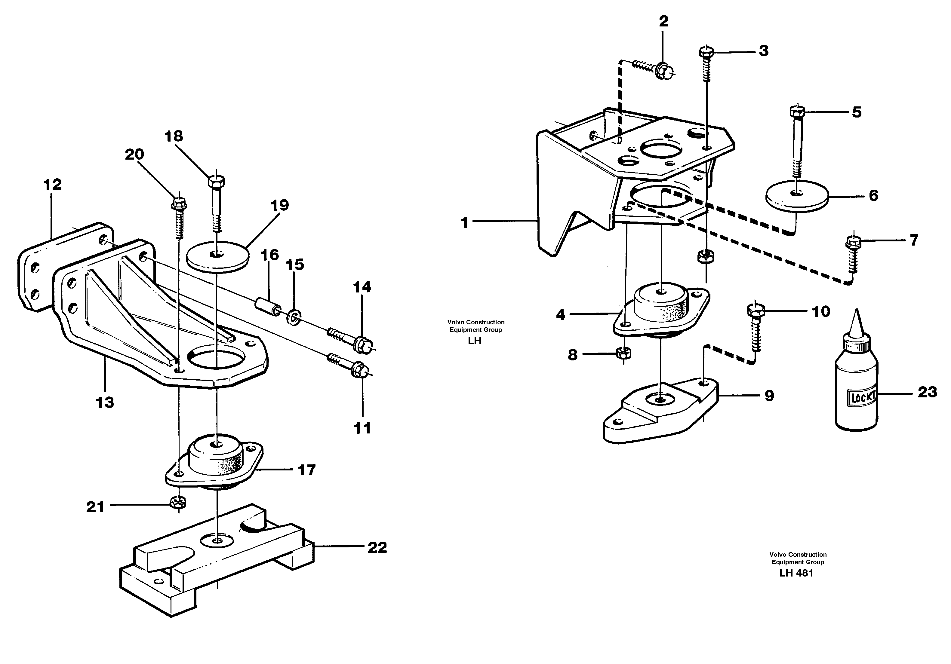 Схема запчастей Volvo EW230B - 19828 Установка двигателя EW230B SER NO 1736-