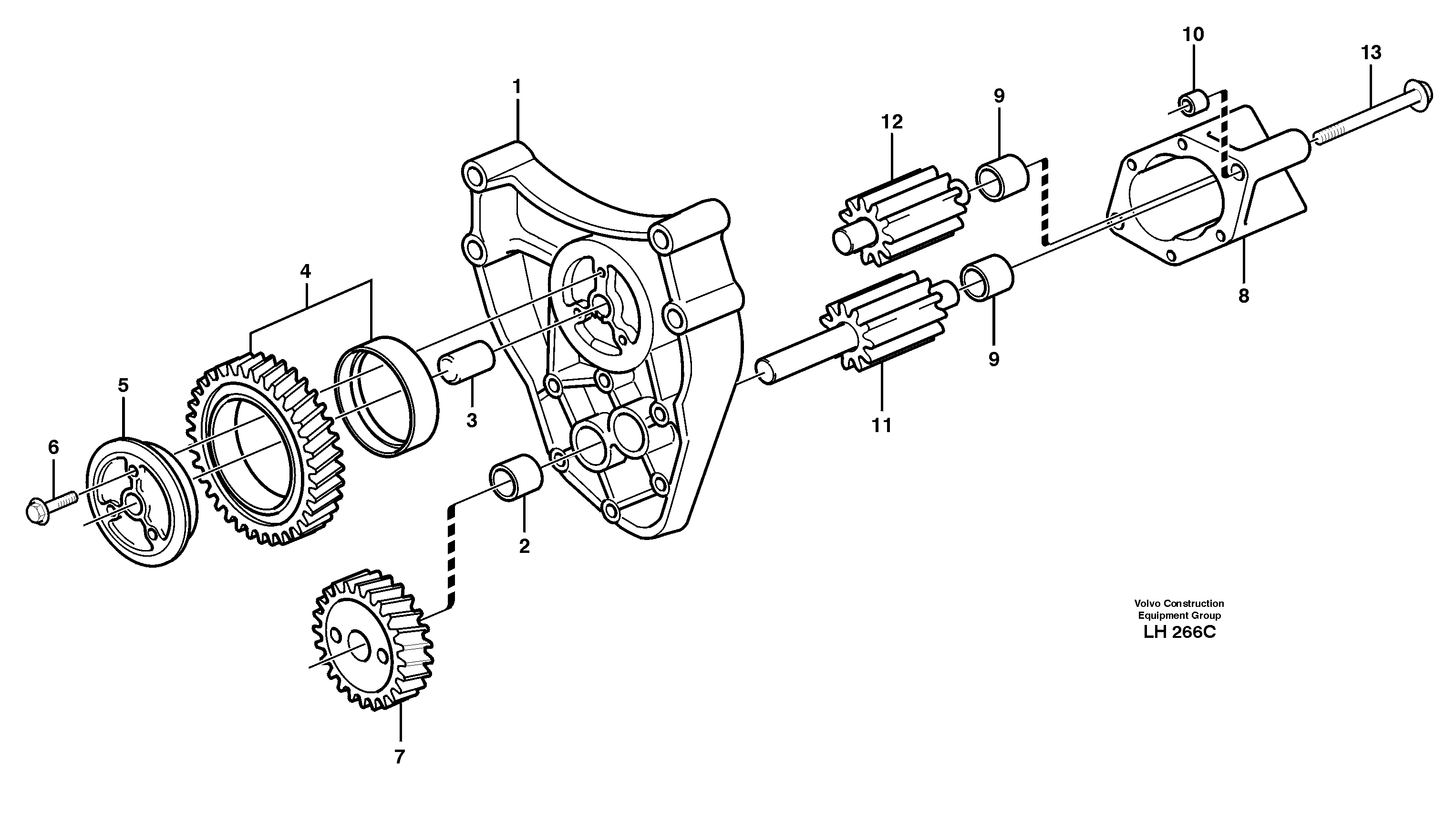 Схема запчастей Volvo EW230B - 98974 Насос масляный EW230B SER NO 1736-