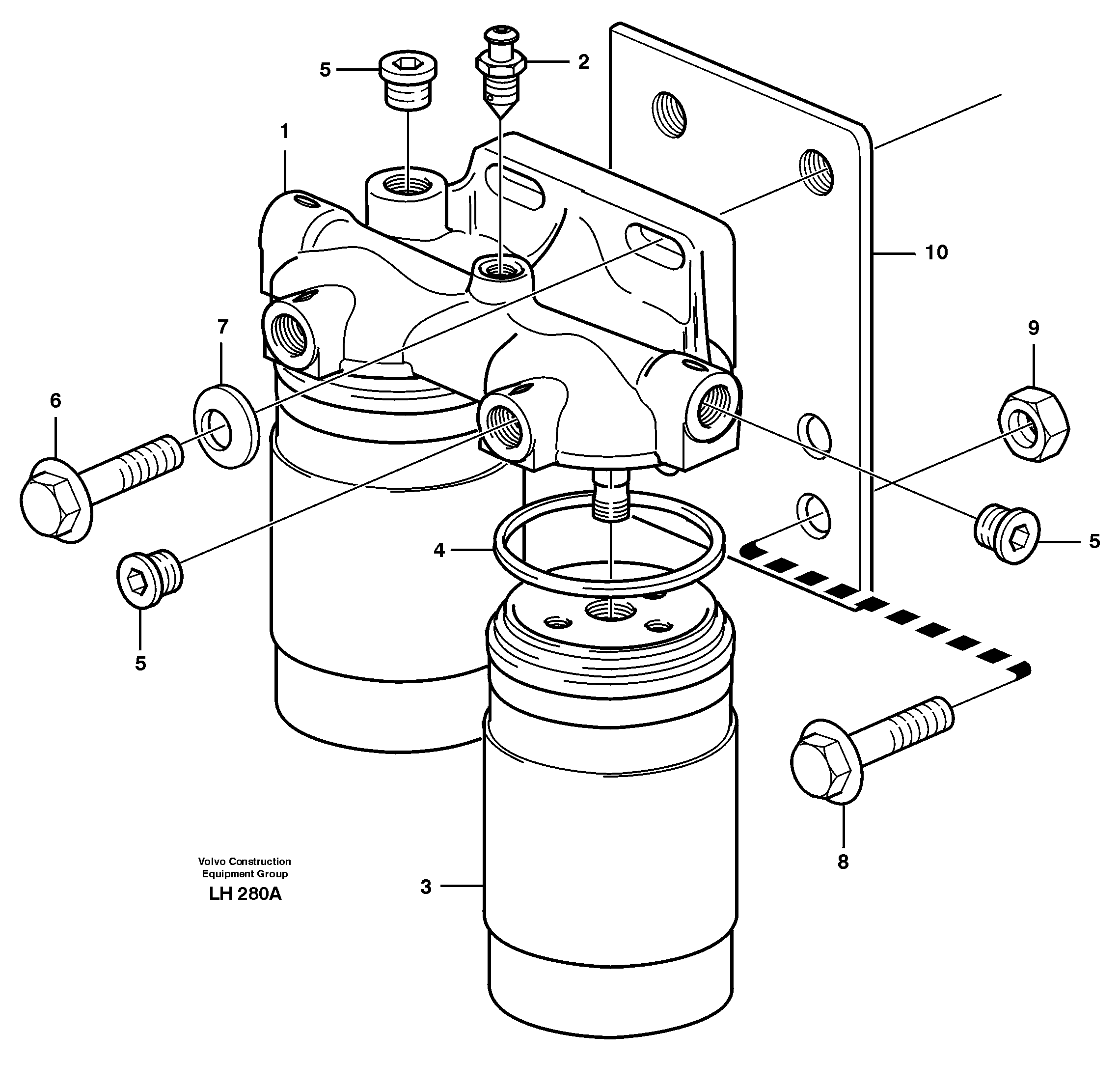 Схема запчастей Volvo EW230B - 35623 Фильтр топливный EW230B SER NO 1736-