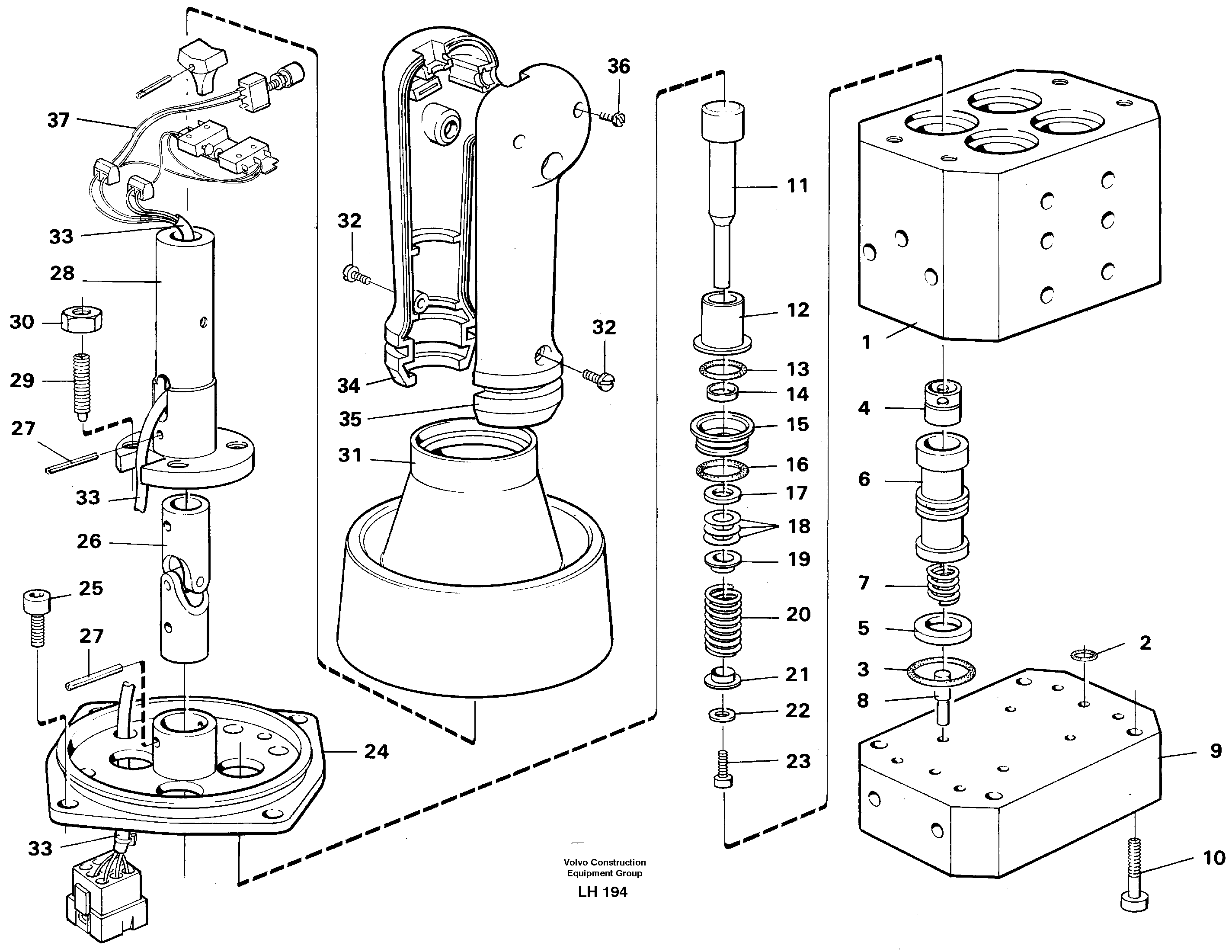 Схема запчастей Volvo EW230B - 44472 Control pressure valve EW230B SER NO 1736-