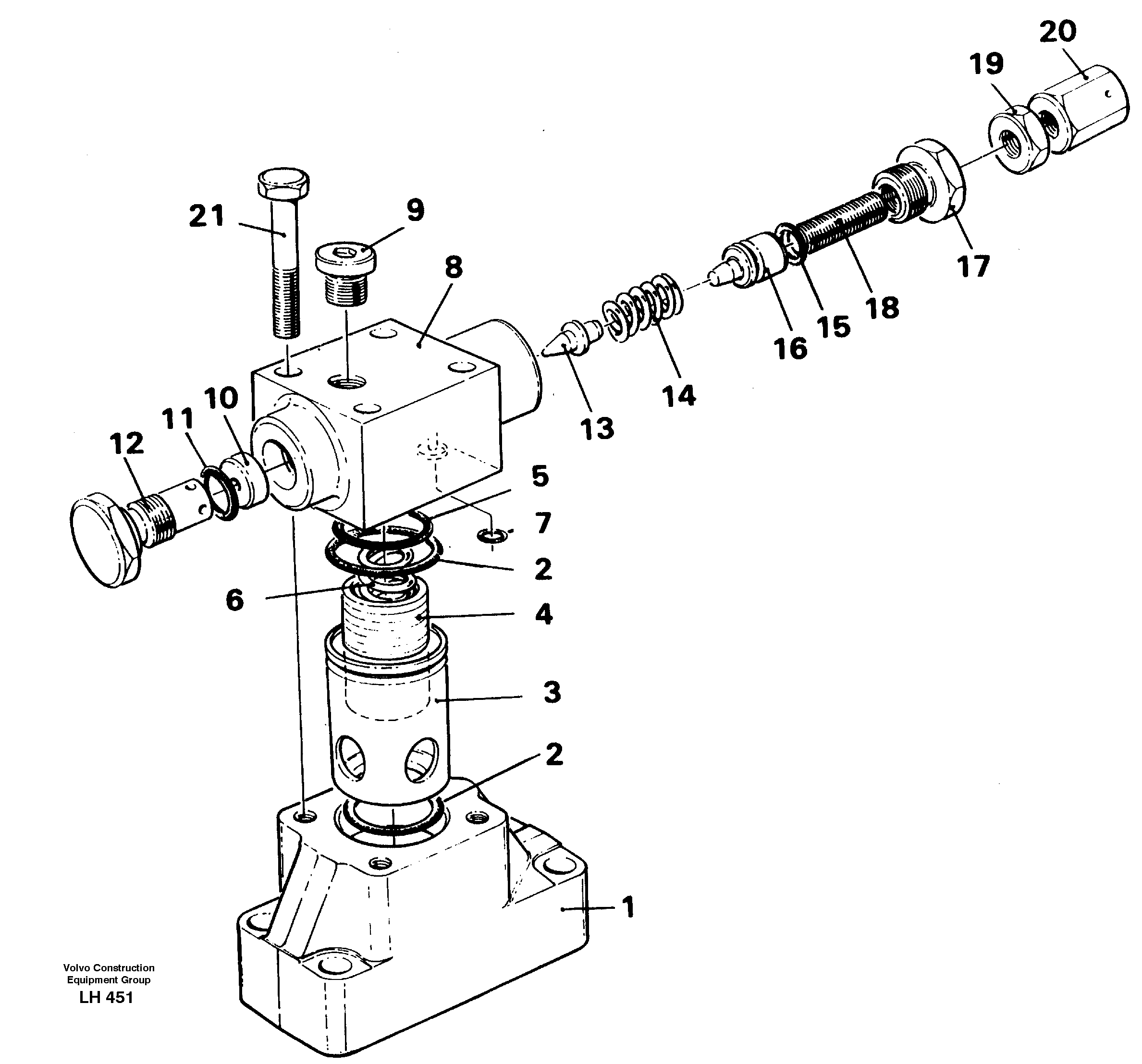 Схема запчастей Volvo EW230B - 38991 Magnet equipment Ohio, pressure limiting valve EW230B SER NO 1736-