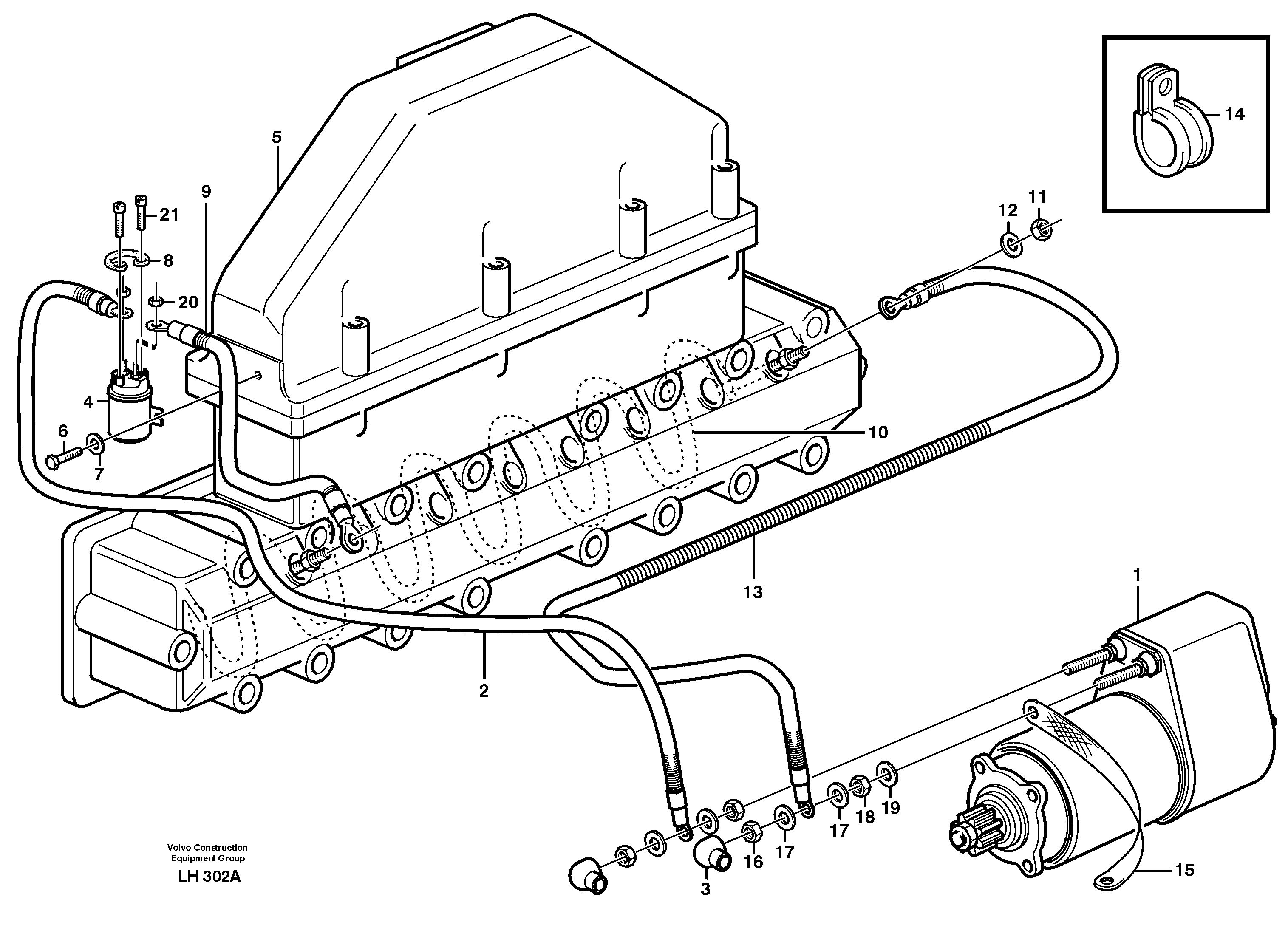 Схема запчастей Volvo EW230B - 13947 Starter element, assembly EW230B SER NO 1736-