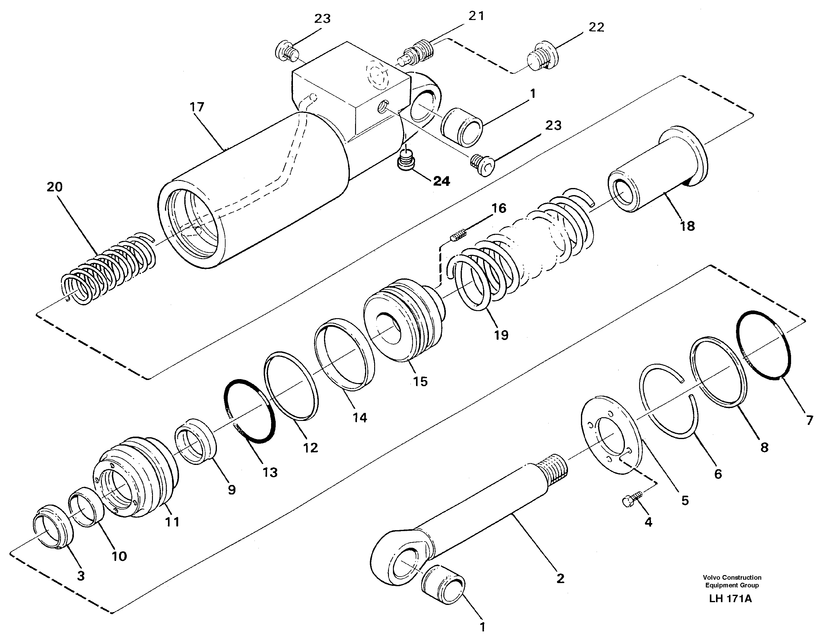 Схема запчастей Volvo EW230B - 67156 Гидроцилиндр EW230B SER NO 1736-