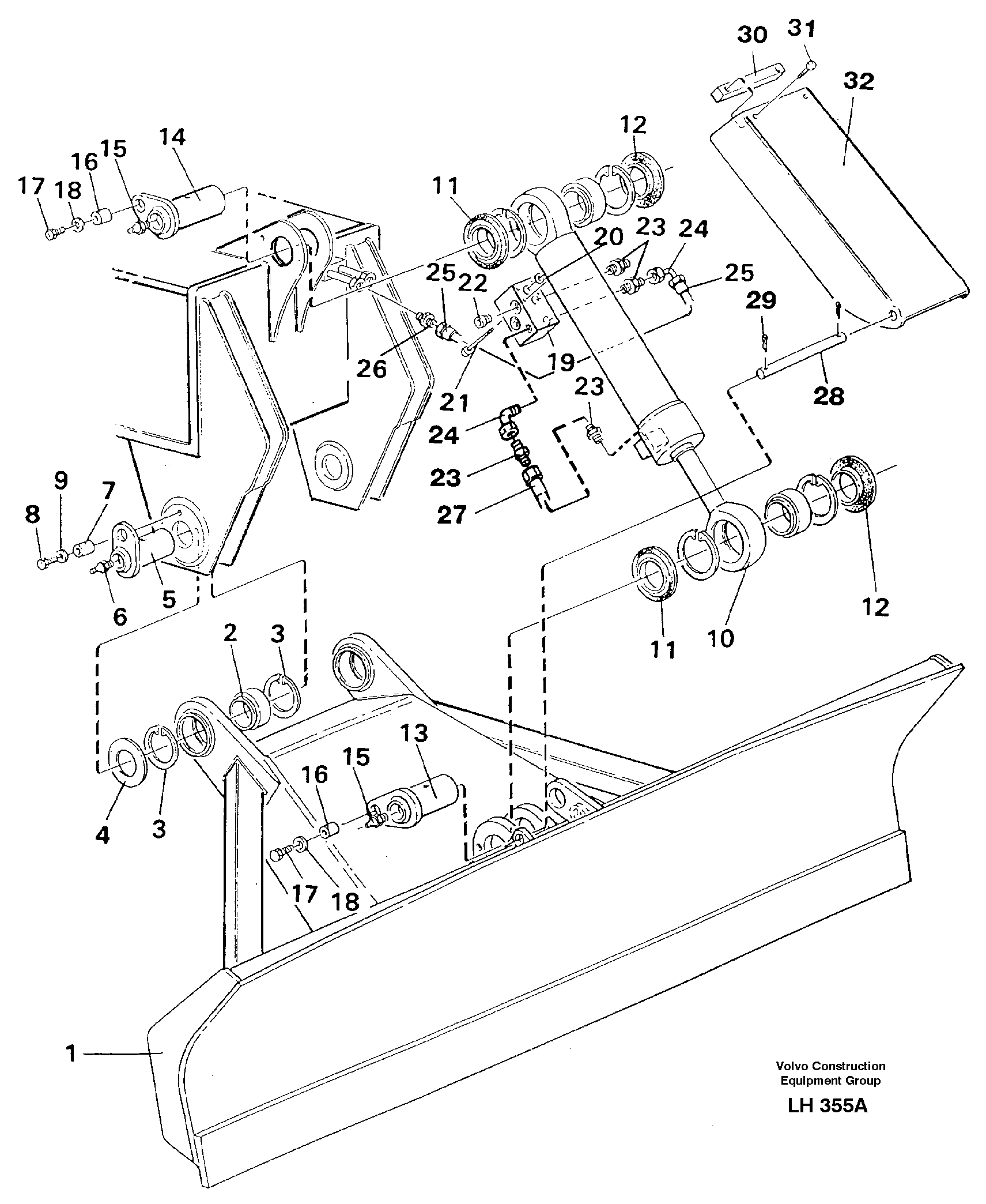 Схема запчастей Volvo EW230B - 39671 Dozer blade 2,5m, 2,6m EW230B SER NO 1736-