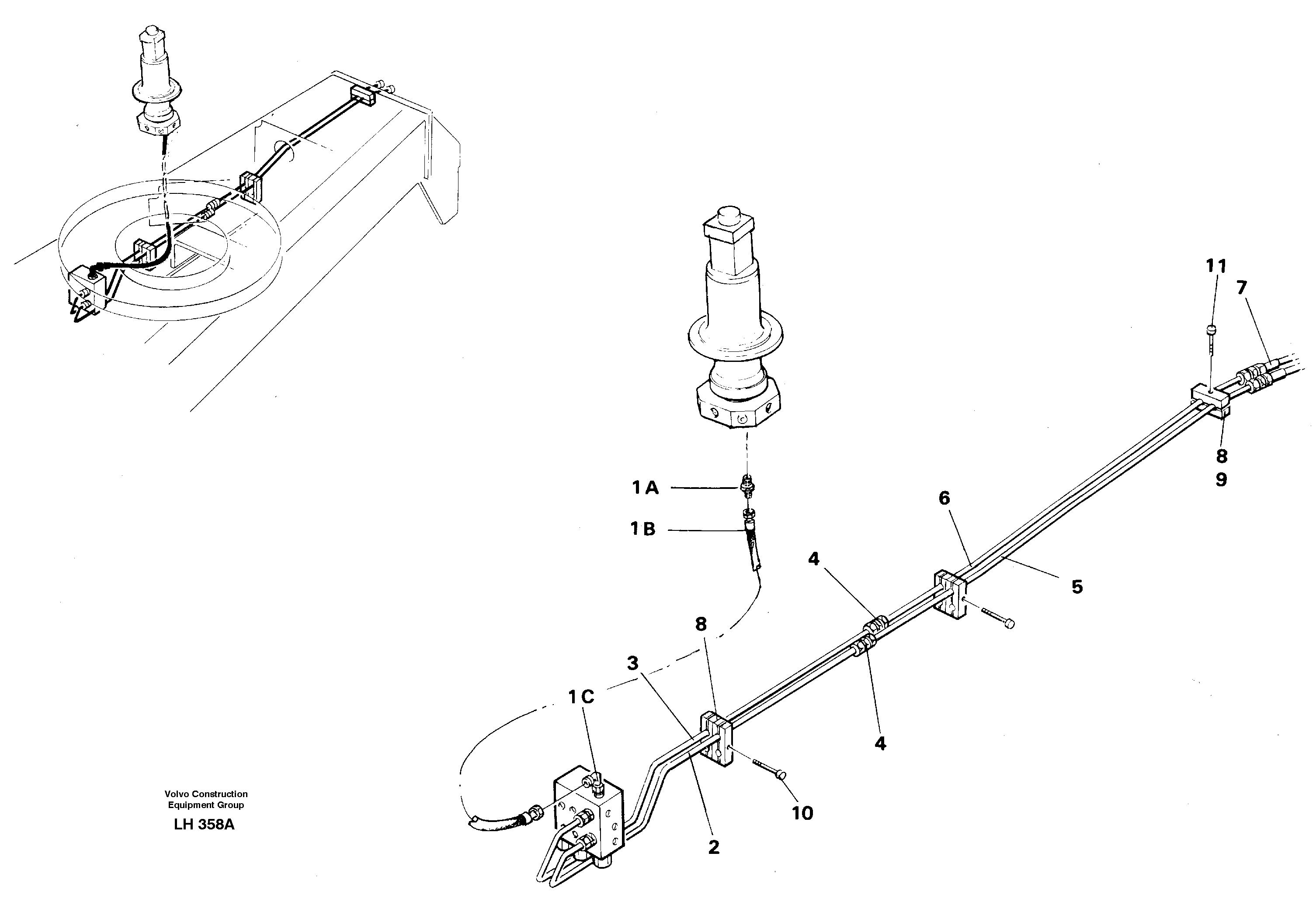 Схема запчастей Volvo EW230B - 39673 Hydraulic system for dozer blade, undercarriage EW230B SER NO 1736-