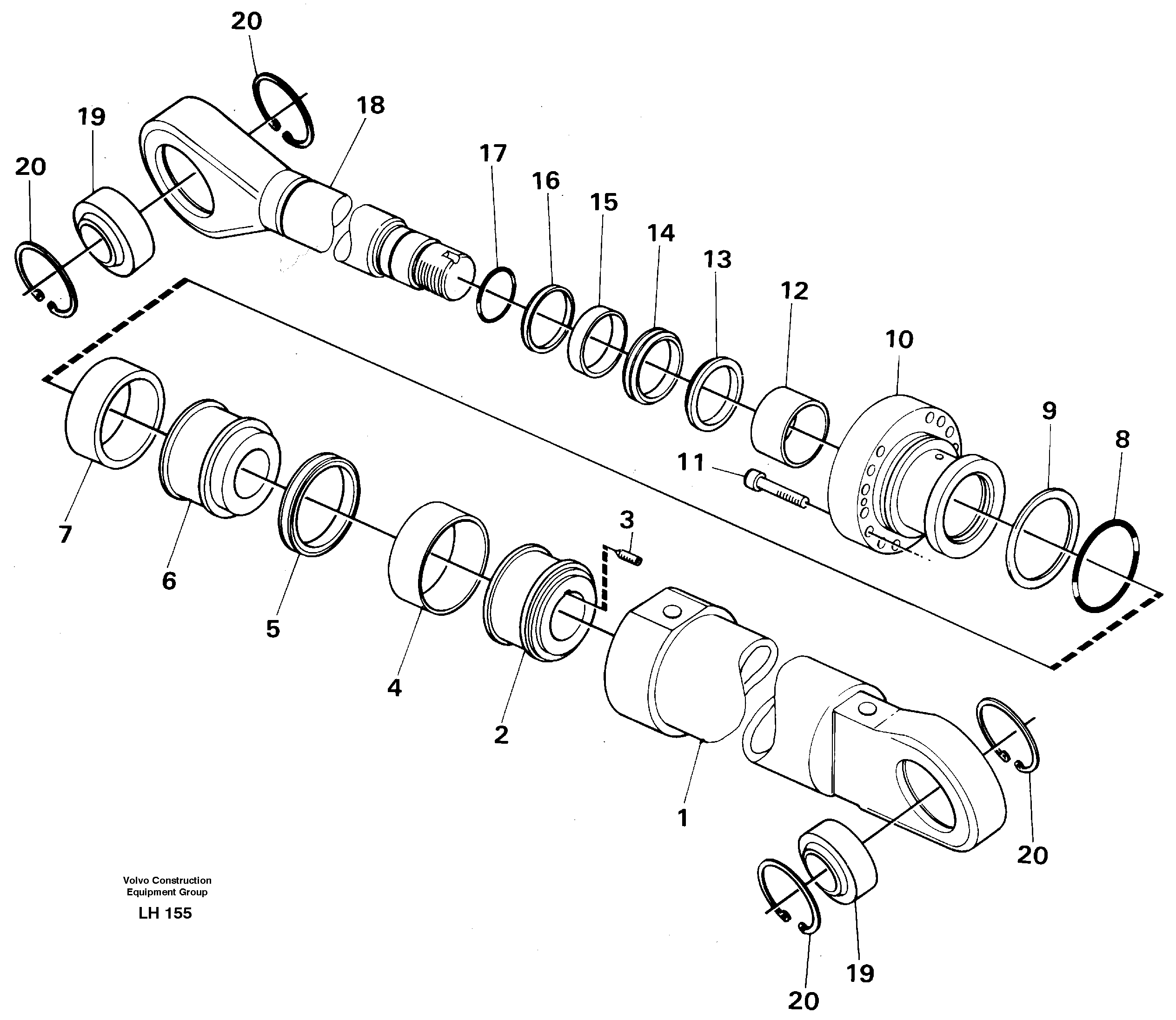 Схема запчастей Volvo EW230B - 49470 Гидроцилиндр стрелы EW230B SER NO 1736-