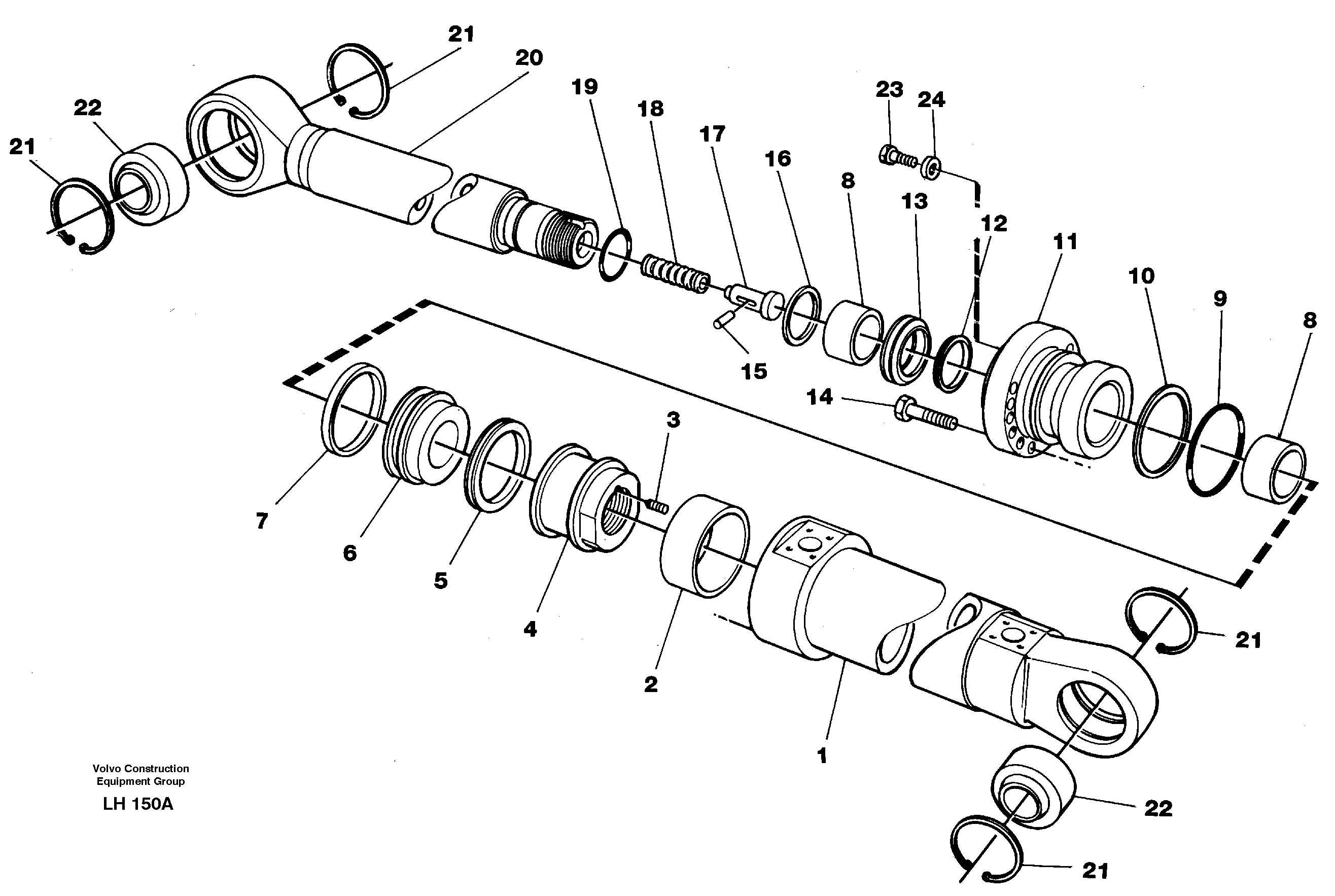 Схема запчастей Volvo EW230B - 29372 Цилиндр ковша EW230B SER NO 1736-