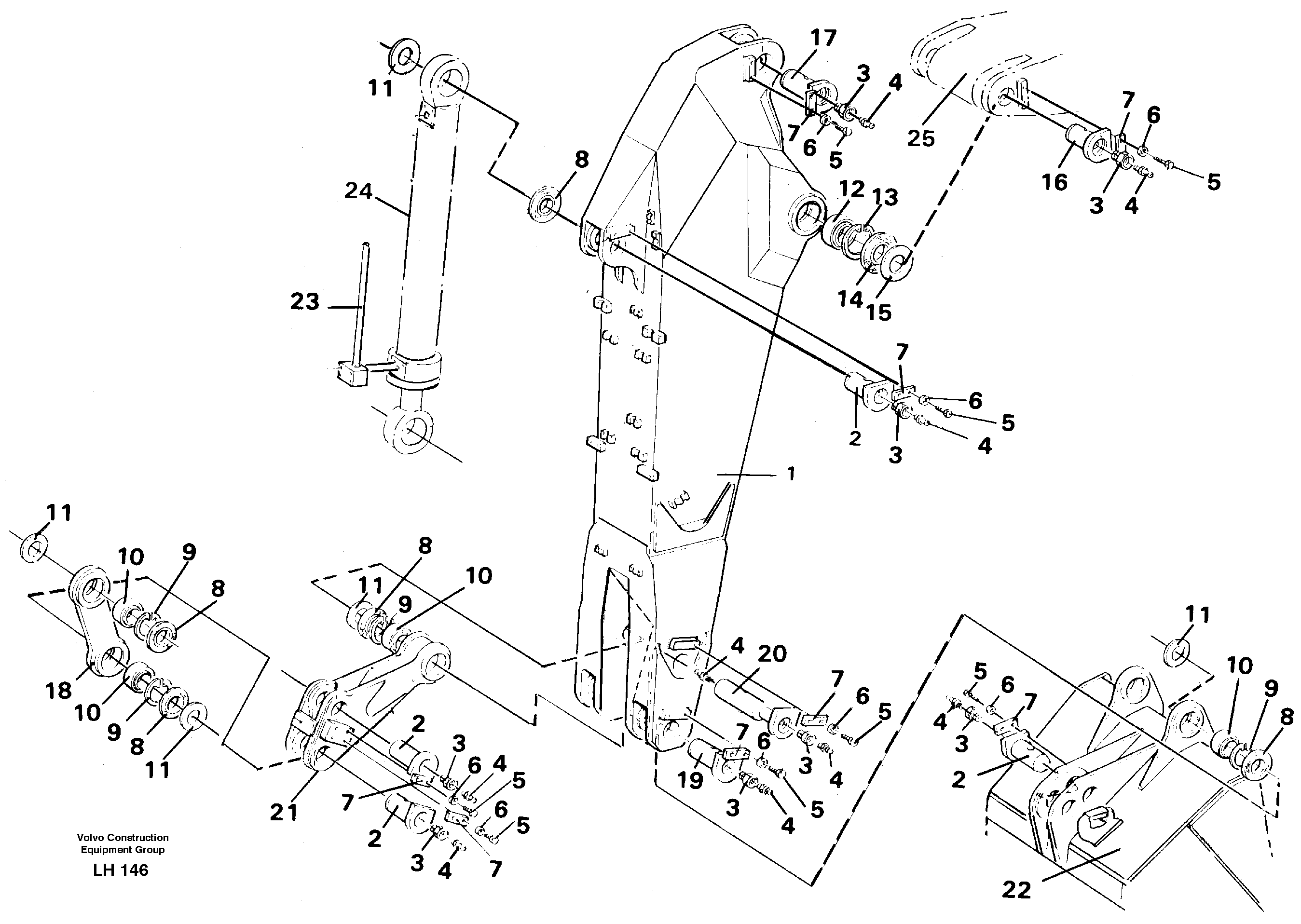 Схема запчастей Volvo EW230B - 39677 Backhoe dipper arm 2.25m EW230B SER NO 1736-
