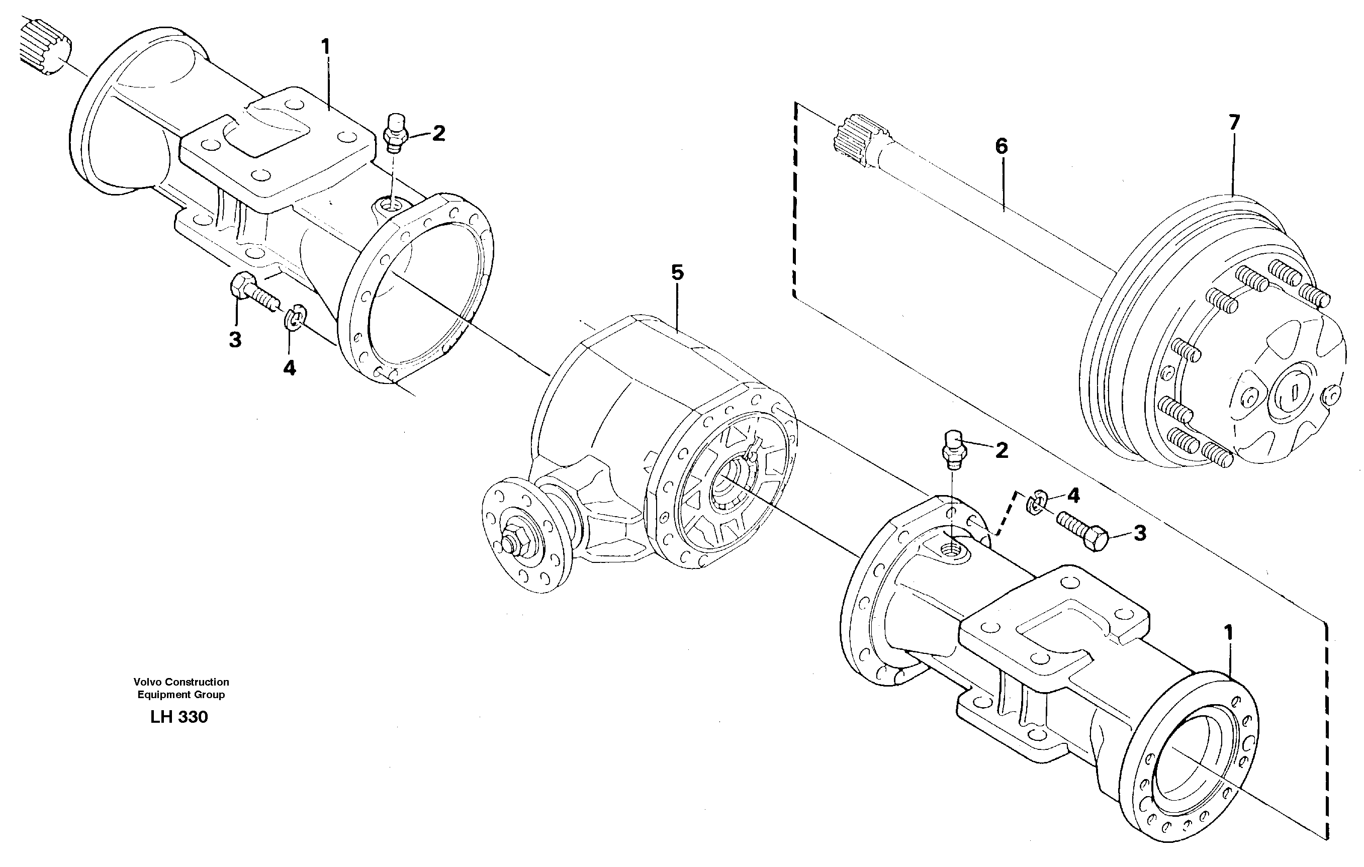 Схема запчастей Volvo EW230B - 29737 Axle beam. Rear EW230B SER NO 1736-