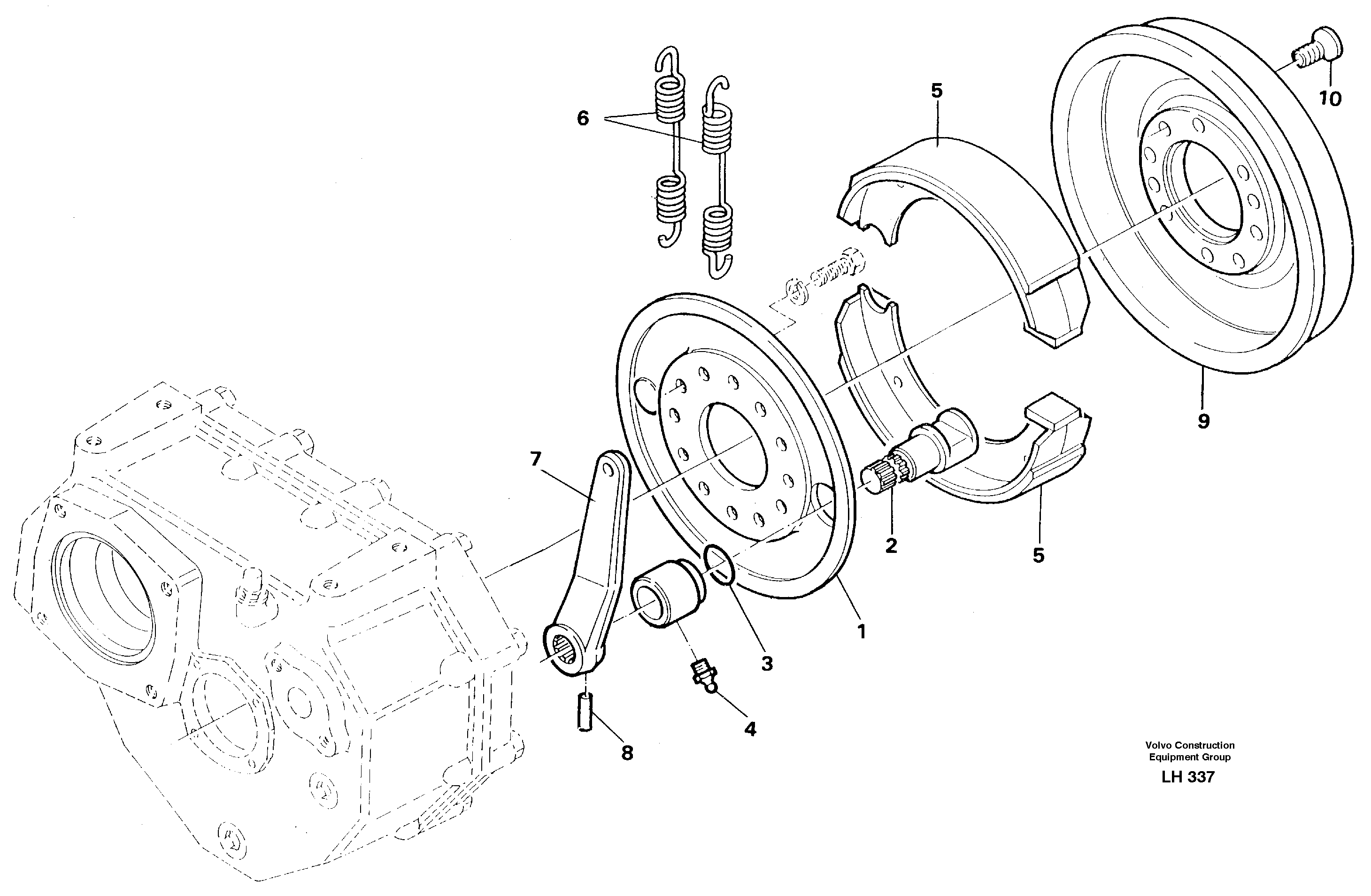 Схема запчастей Volvo EW230B - 105704 Universaljoint brake EW230B SER NO 1736-