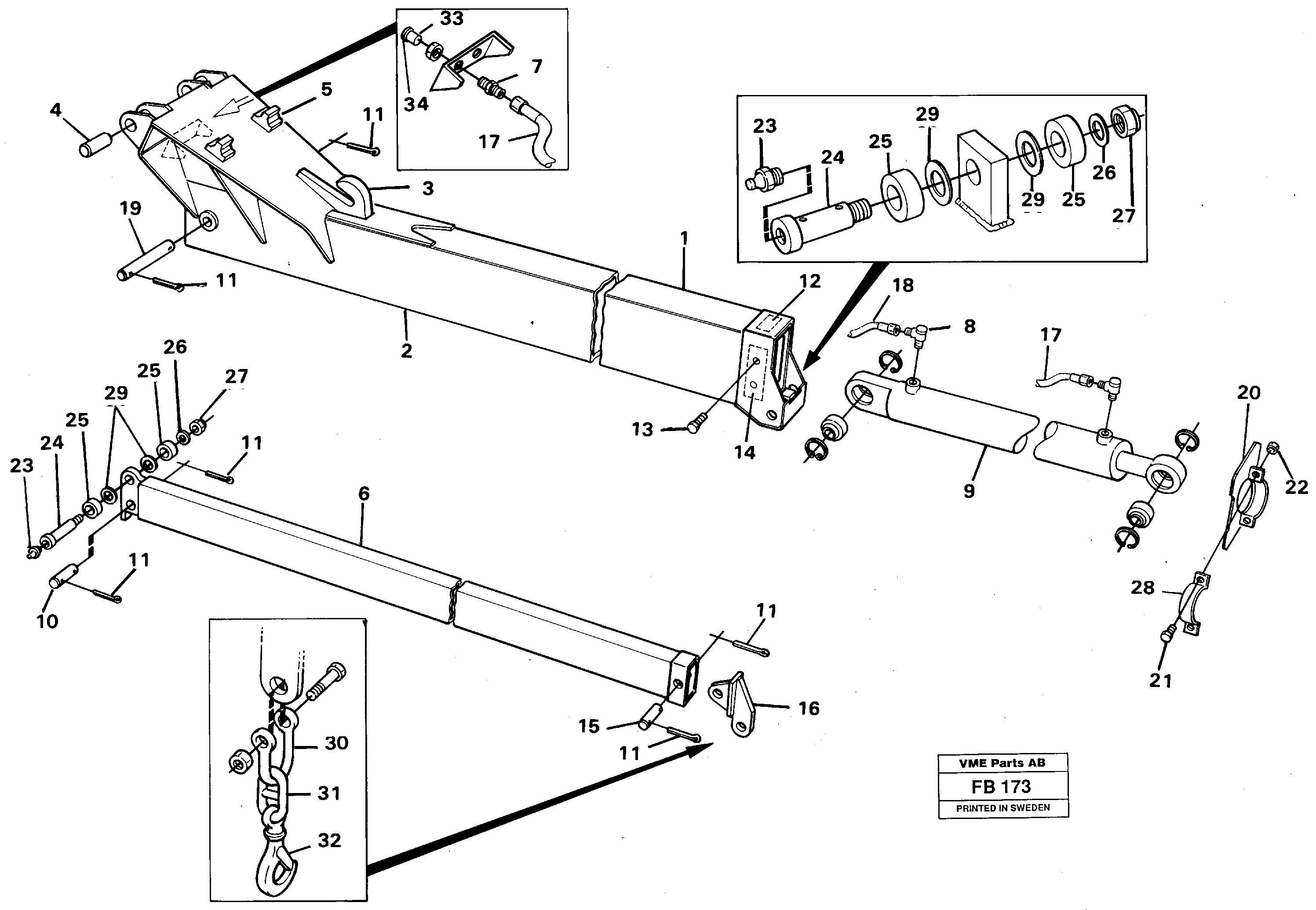 Схема запчастей Volvo EW230B - 54976 Jib EW230B ?KERMAN ?KERMAN EW230B