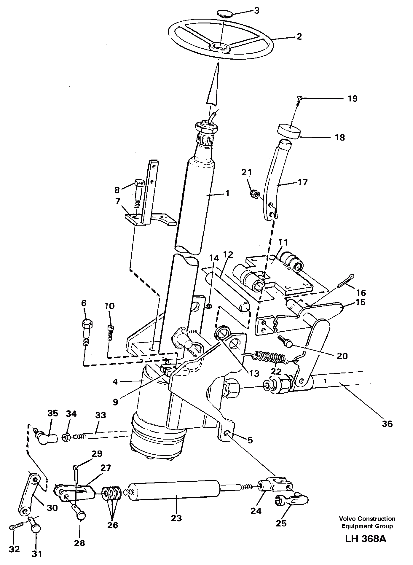 Схема запчастей Volvo EW230B - 39254 Adjustable steering column EW230B SER NO 1736-