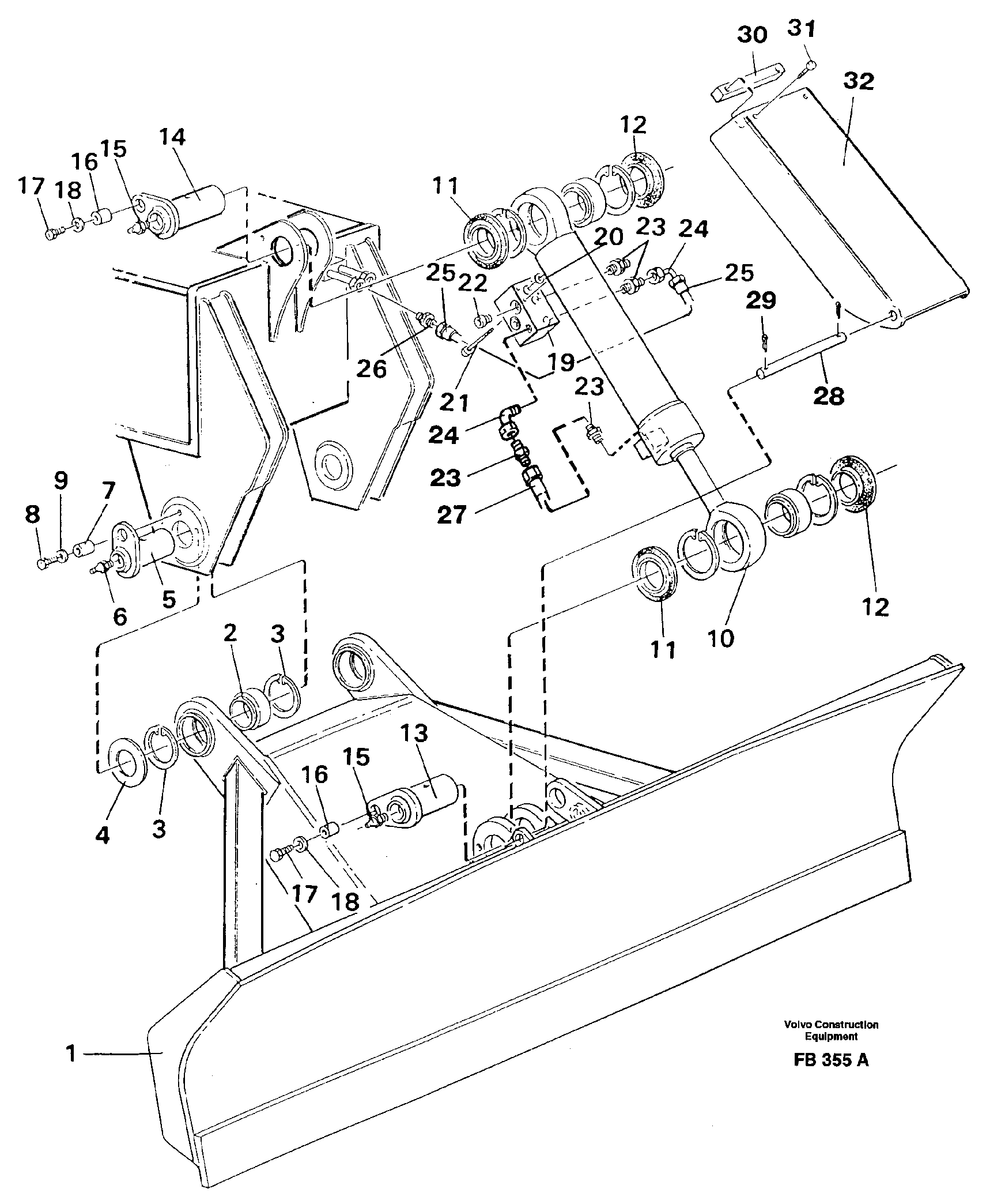 Схема запчастей Volvo EW230B - 28615 Dozer blade, 2,5m, 2,6m EW230B ?KERMAN ?KERMAN EW230B