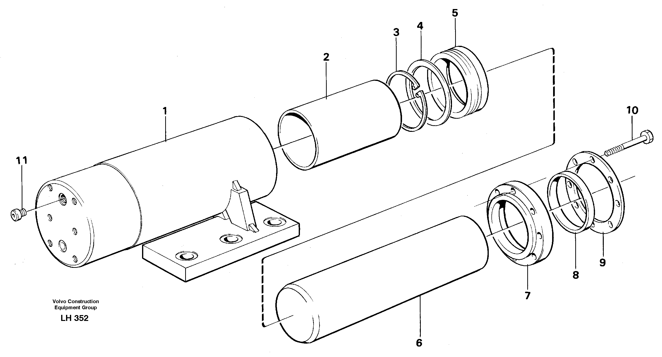 Схема запчастей Volvo EW230B - 39830 Axle locking cylinder EW230B SER NO 1736-