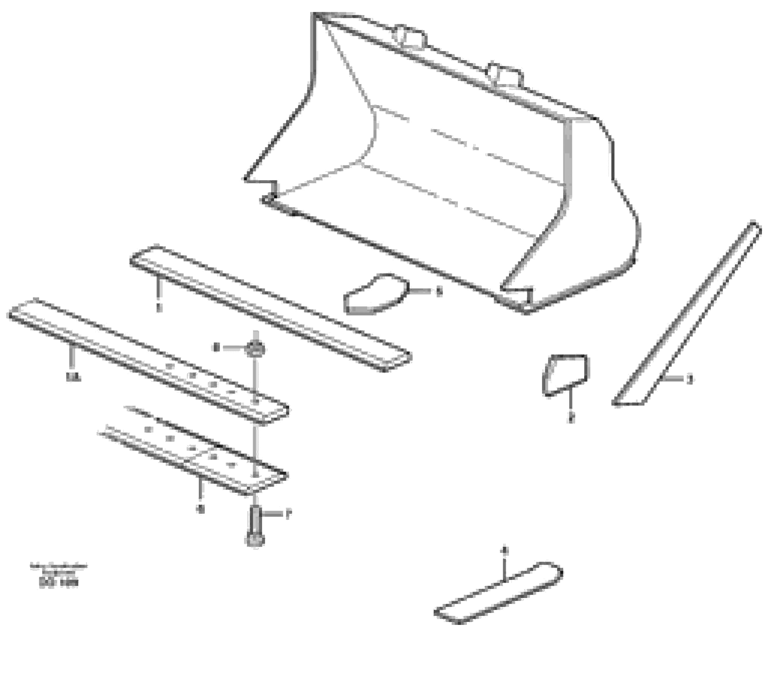 Схема запчастей Volvo EC620 - 17874 Bucket, straight lip without teeth ATTACHMENTS ATTACHMENTS BUCKETS