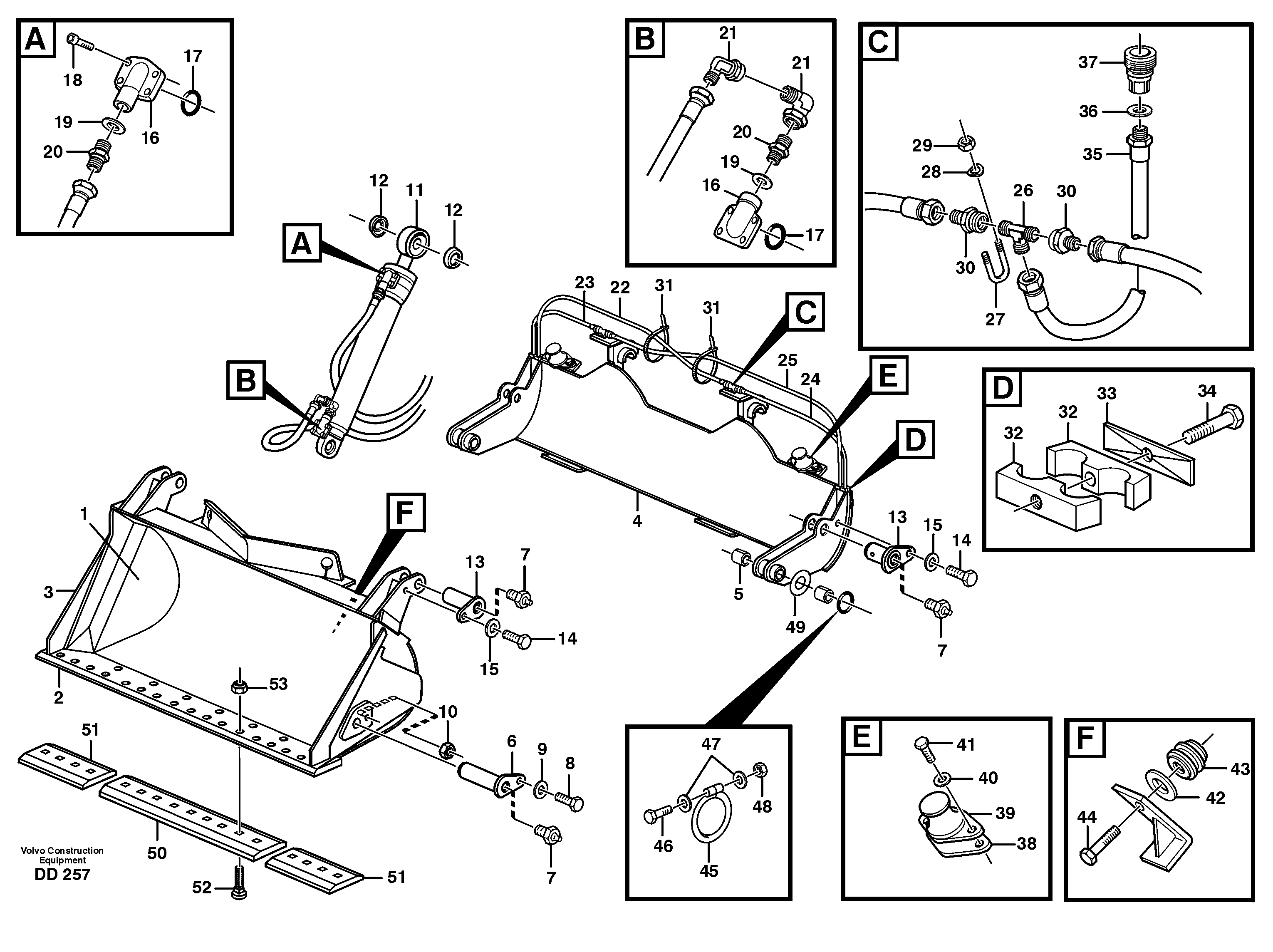 Схема запчастей Volvo EC620 - 46093 High-tipping bucket ATTACHMENTS ATTACHMENTS BUCKETS