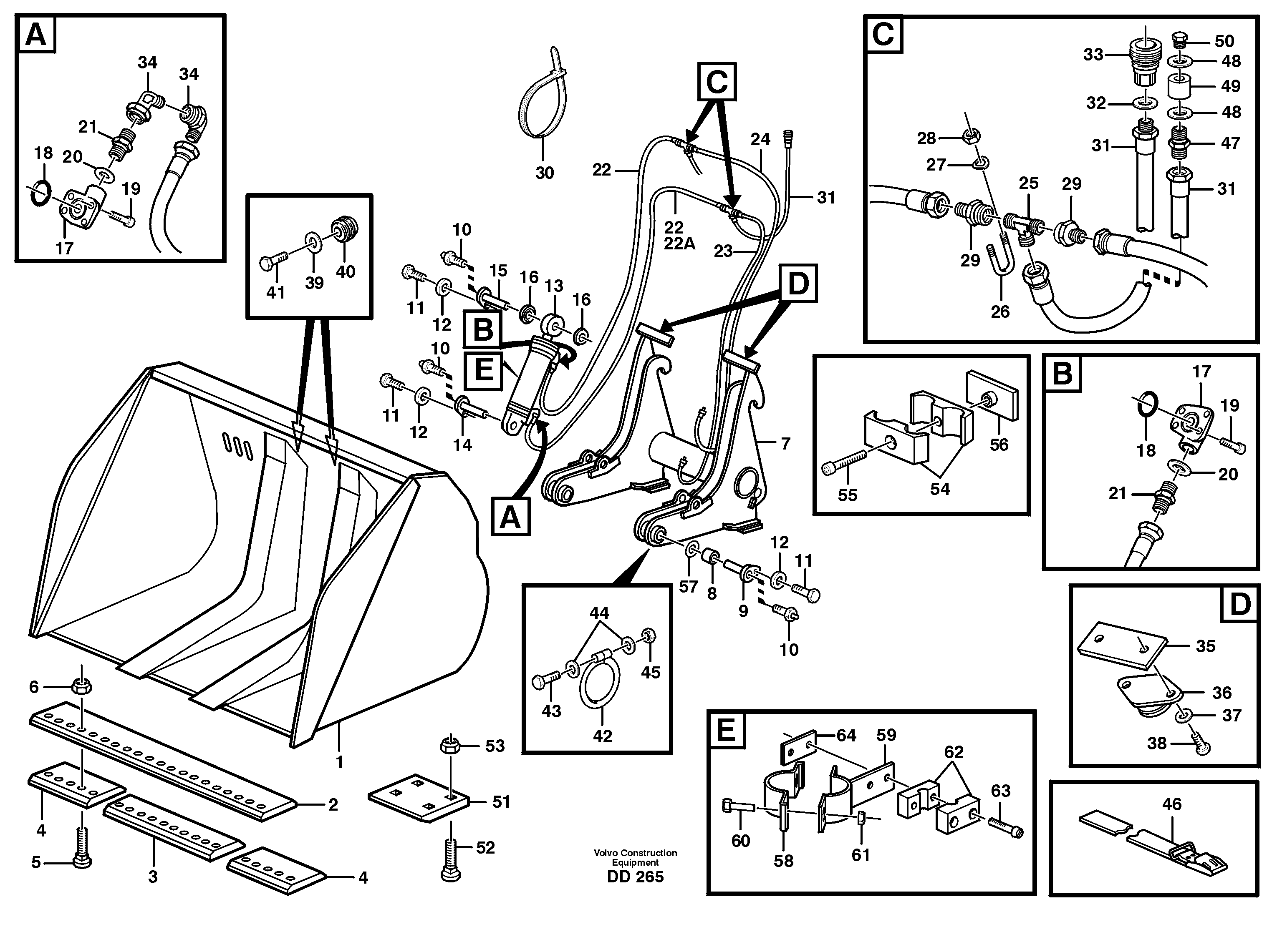 Схема запчастей Volvo EC620 - 78720 High-tipping bucket ATTACHMENTS ATTACHMENTS BUCKETS