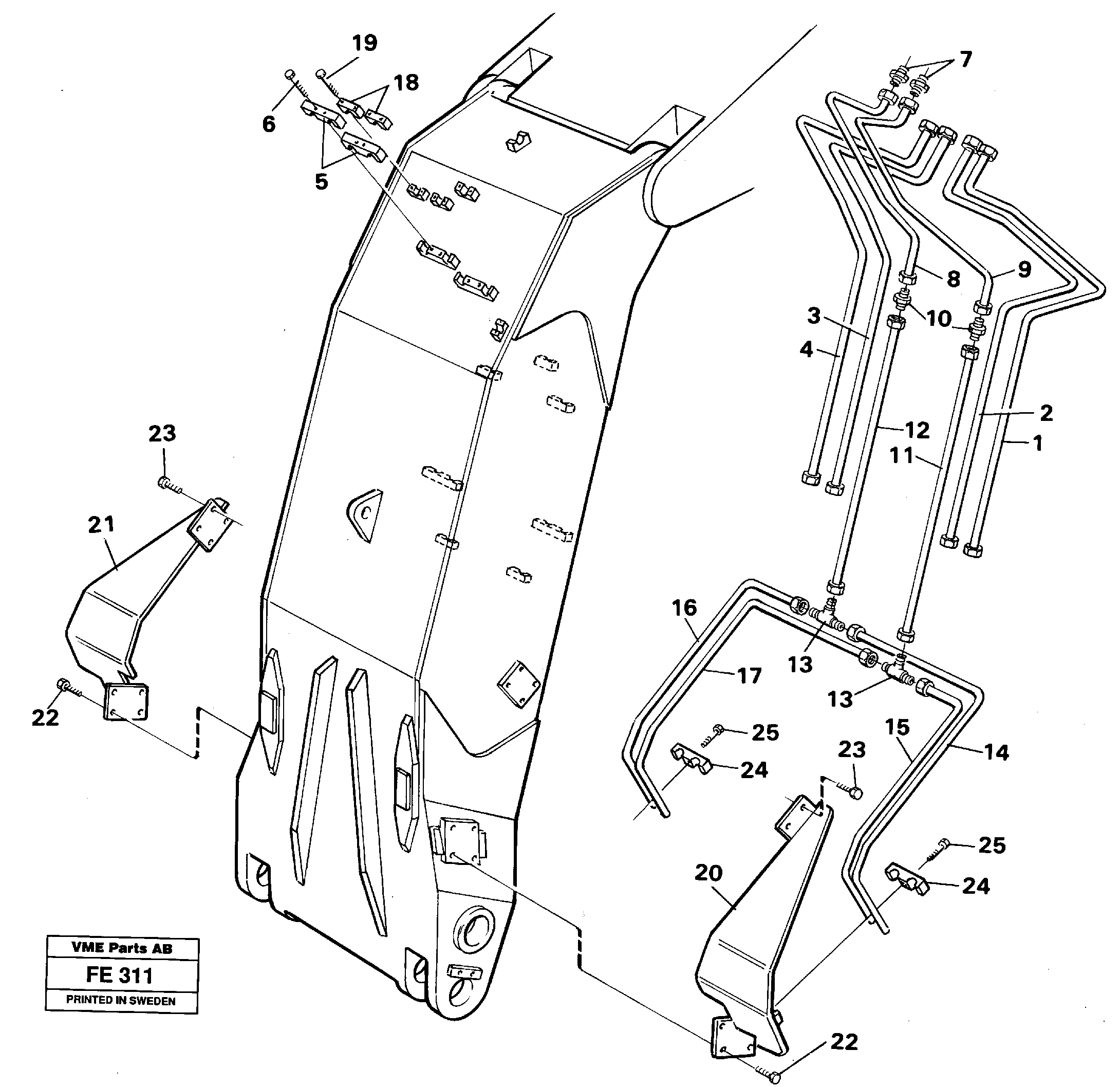 Схема запчастей Volvo EC620 - 31250 Hydraulic system, dipper arm, face shovel equipment EC620 ?KERMAN ?KERMAN EC620 SER NO - 445