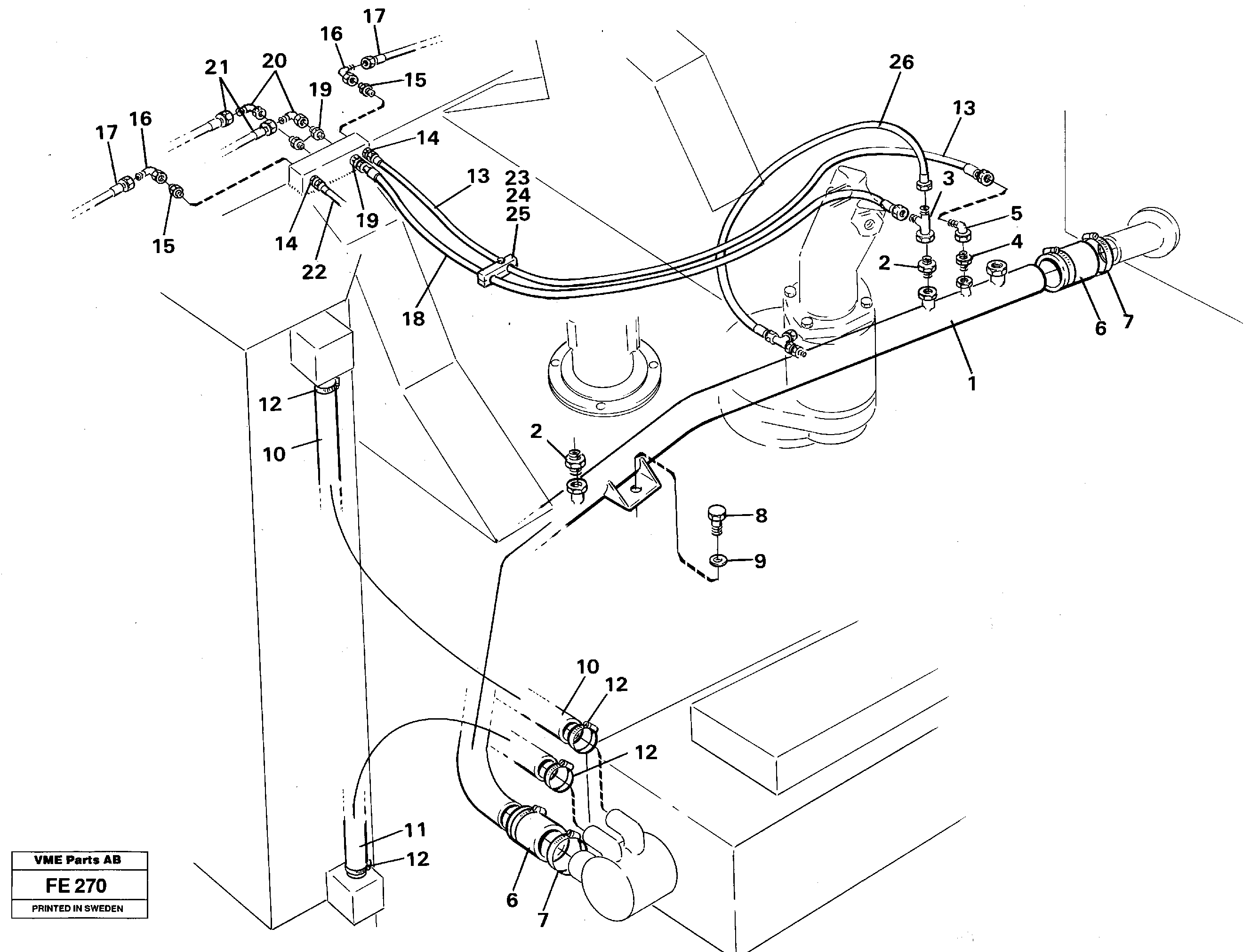 Схема запчастей Volvo EC620 - 52884 Hydraulic system, return lines EC620 ?KERMAN ?KERMAN EC620 SER NO - 445