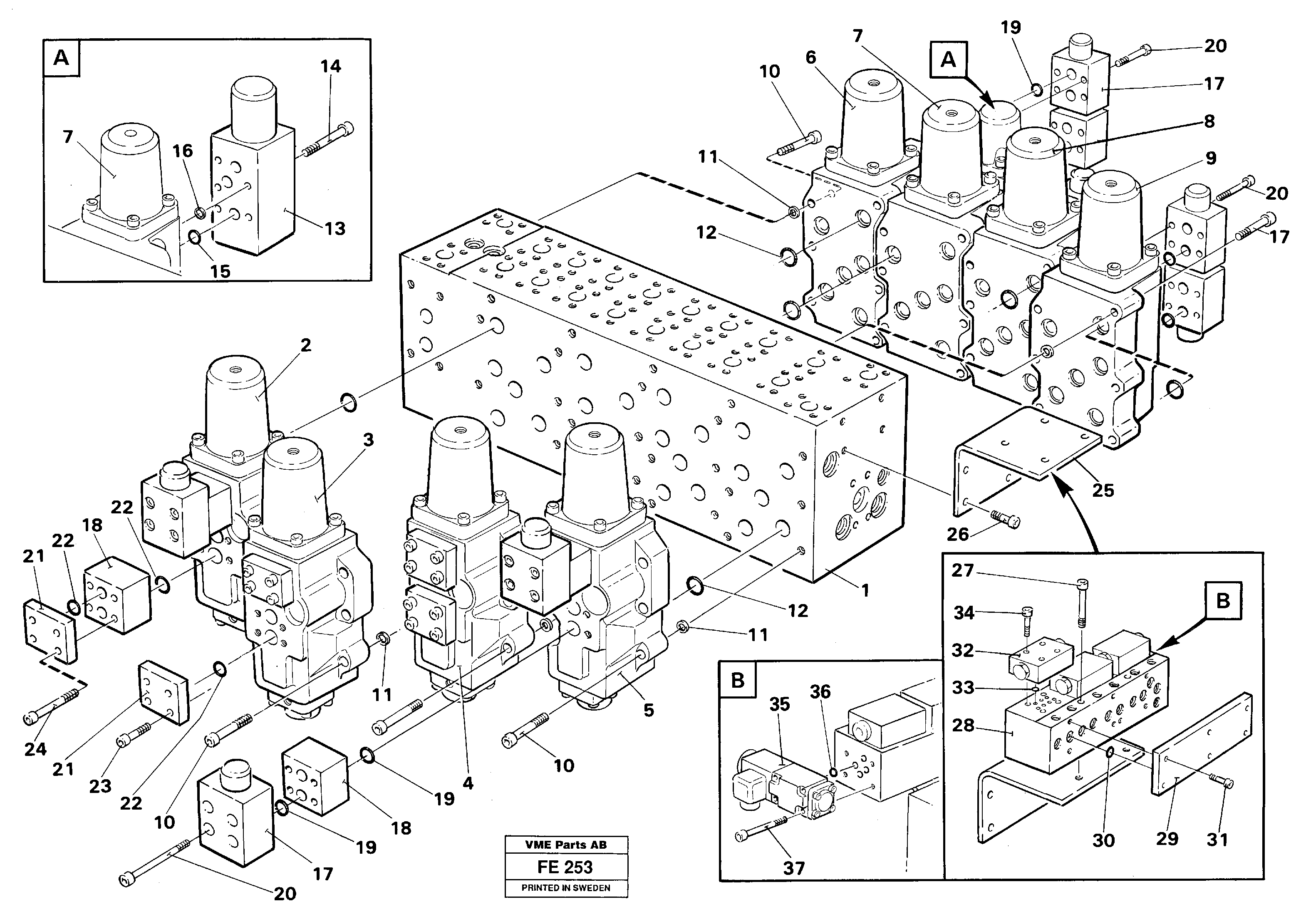 Схема запчастей Volvo EC620 - 31257 Main valve assembly EC620 ?KERMAN ?KERMAN EC620 SER NO - 445