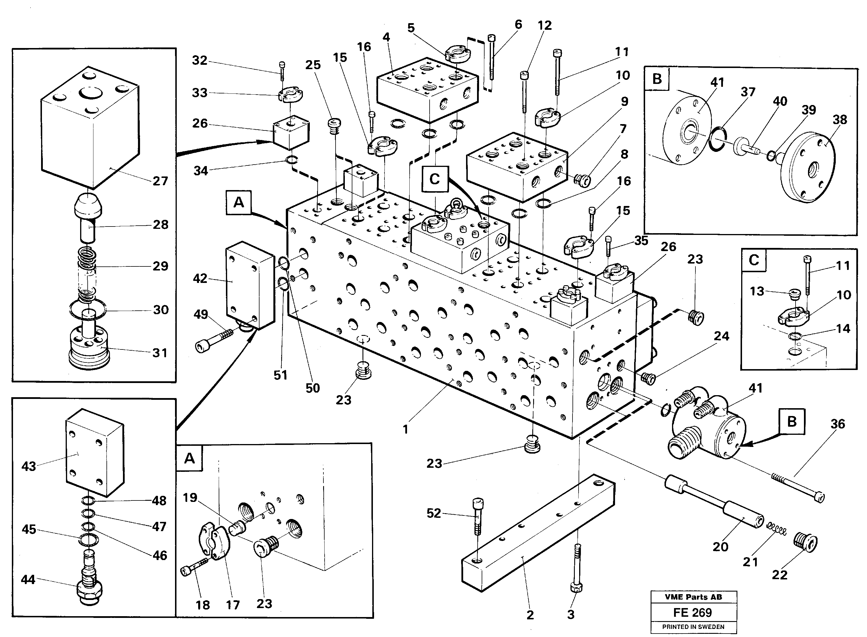 Схема запчастей Volvo EC620 - 31260 Main valve assembly, assembly block EC620 ?KERMAN ?KERMAN EC620 SER NO - 445