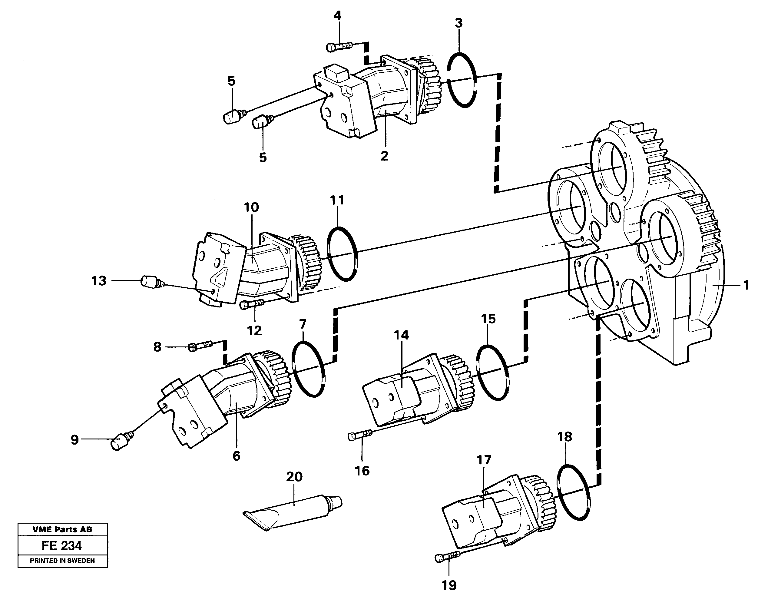 Схема запчастей Volvo EC620 - 91095 Pump installation EC620 ?KERMAN ?KERMAN EC620 SER NO - 445