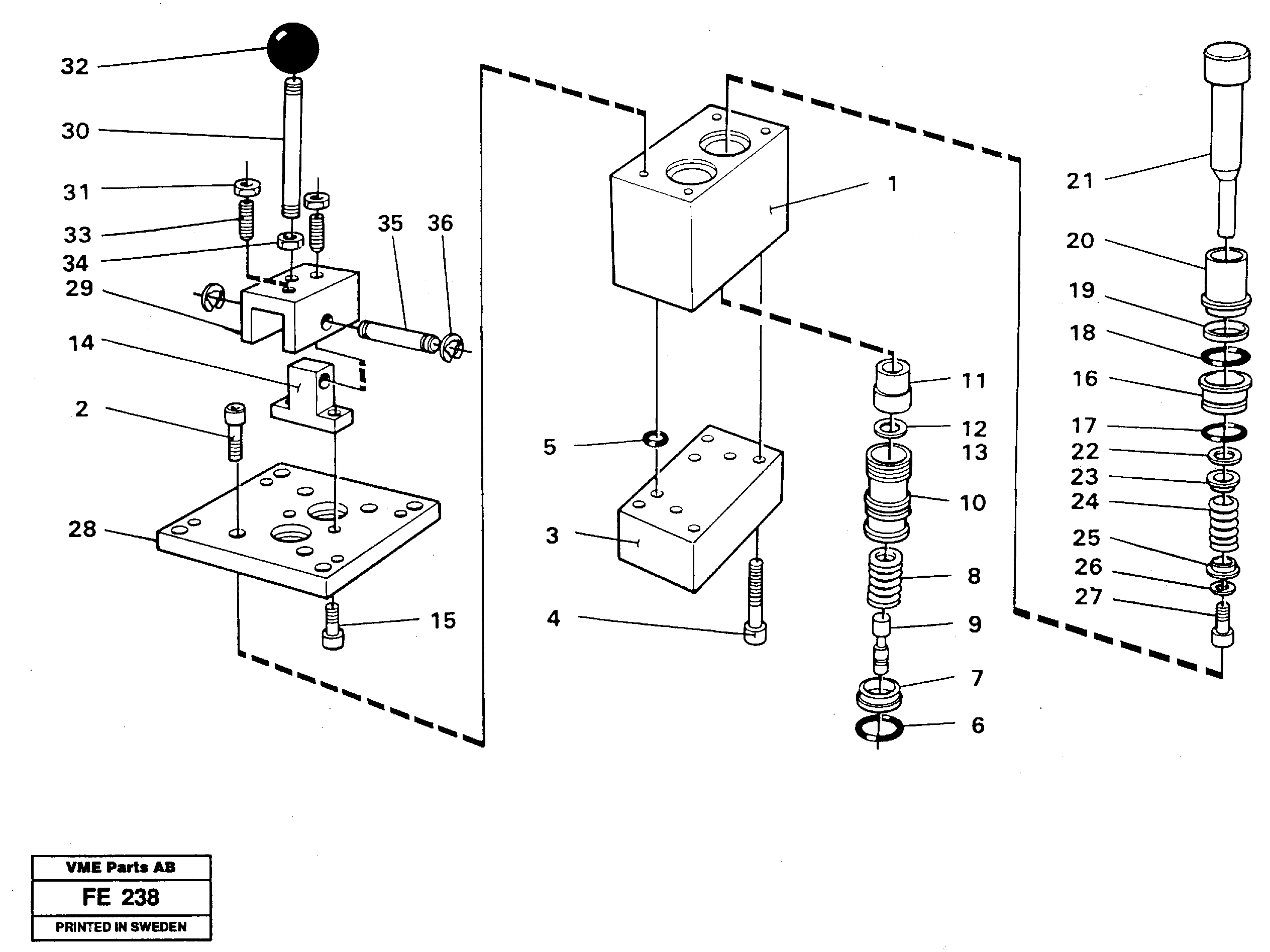 Схема запчастей Volvo EC620 - 31283 Control pressure valve EC620 ?KERMAN ?KERMAN EC620 SER NO - 445