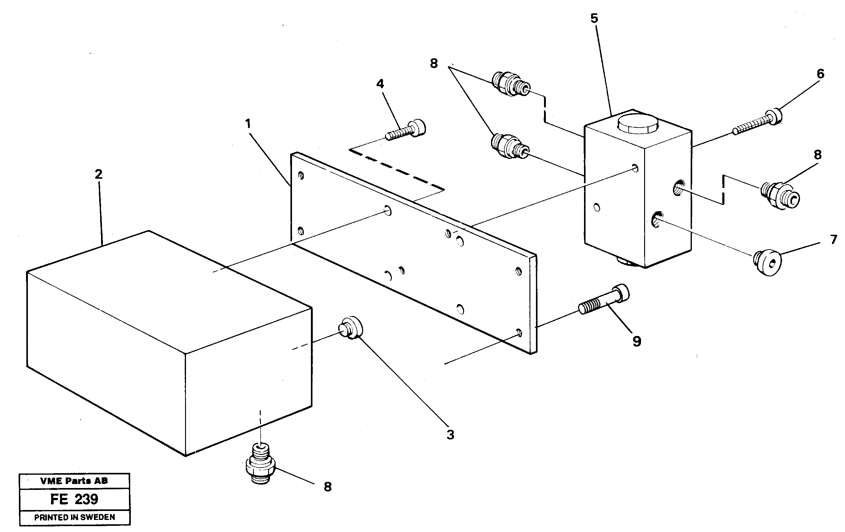 Схема запчастей Volvo EC620 - 59428 Control block, travel/servo EC620 ?KERMAN ?KERMAN EC620 SER NO - 445