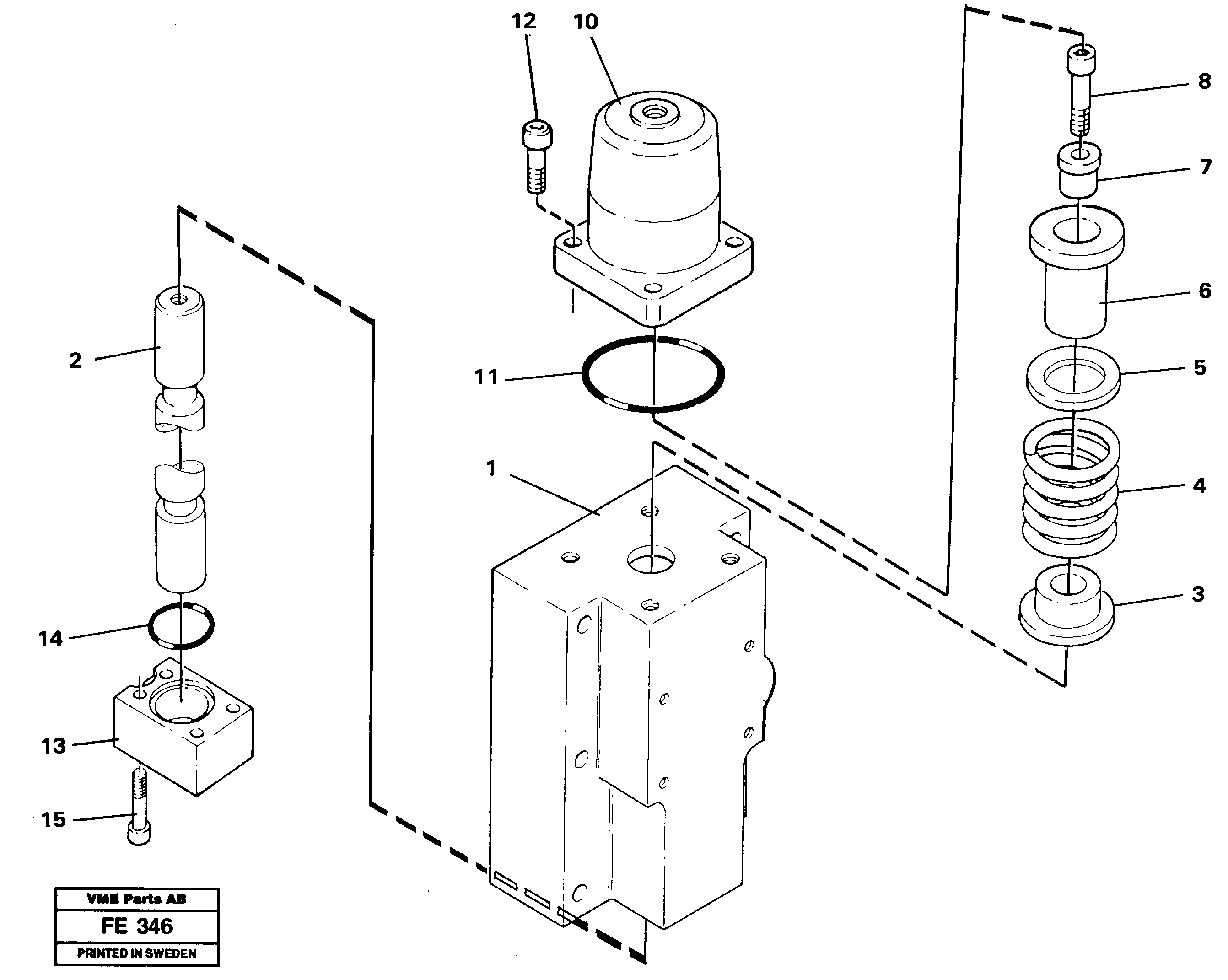 Схема запчастей Volvo EC620 - 105993 Four-way valve, rotating equipment EC620 ?KERMAN ?KERMAN EC620 SER NO - 445