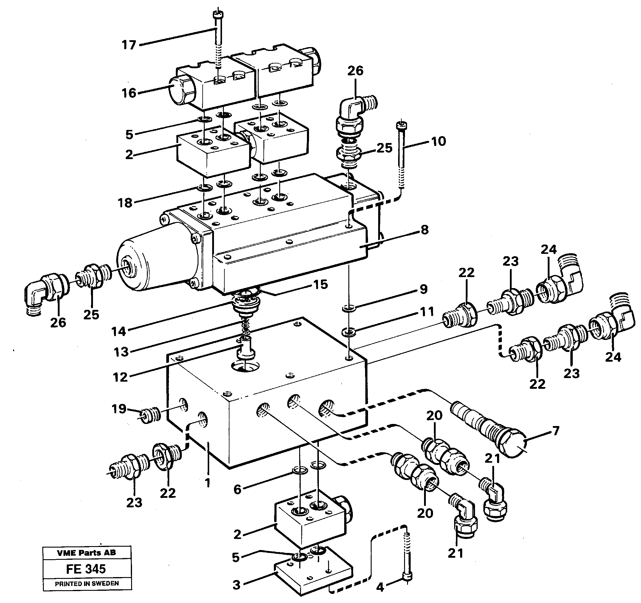 Схема запчастей Volvo EC620 - 26708 Valve-block rotating equipment EC620 ?KERMAN ?KERMAN EC620 SER NO - 445