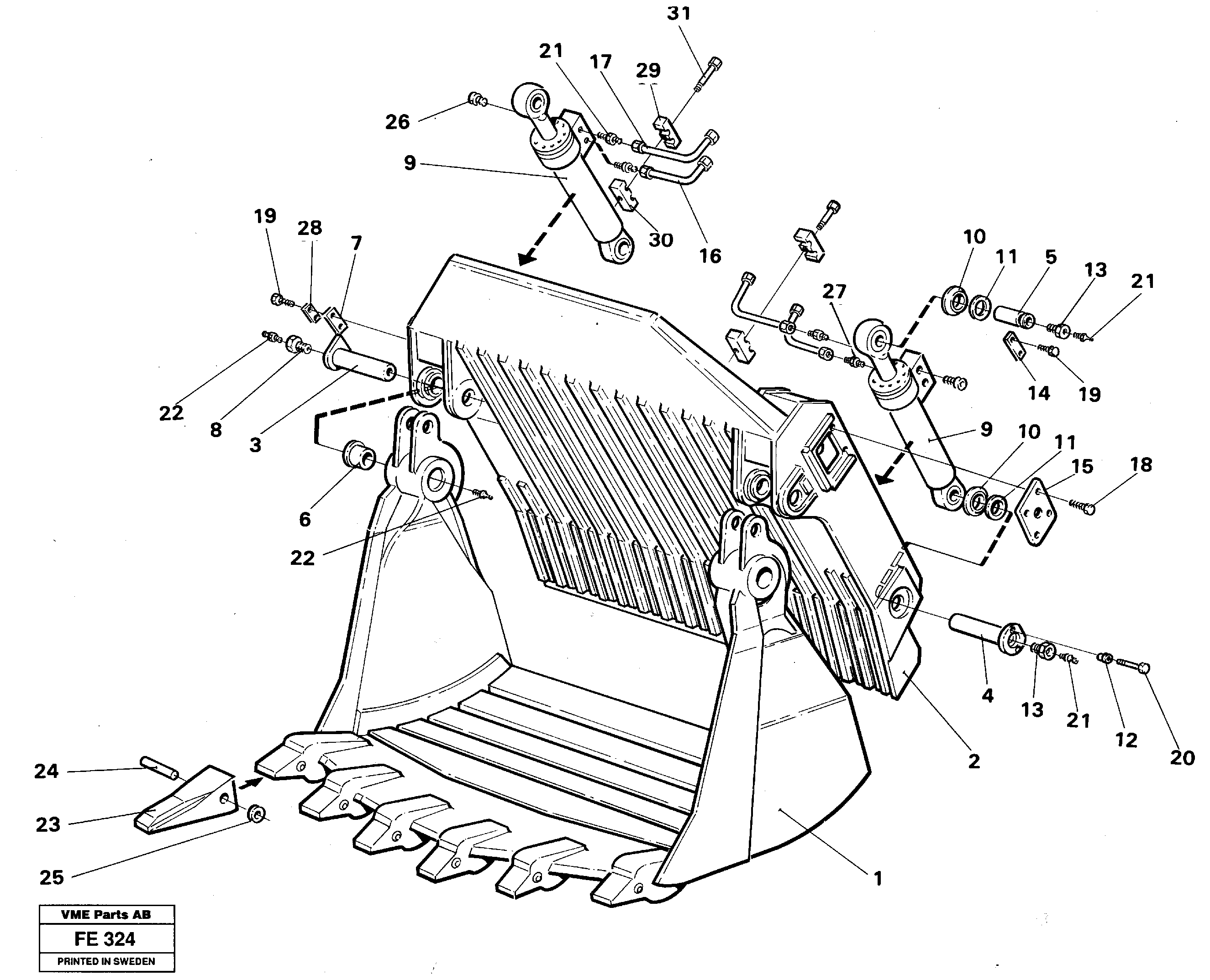 Схема запчастей Volvo EC620 - 97034 Visor bucket face shovel equipment EC620 ?KERMAN ?KERMAN EC620 SER NO - 445