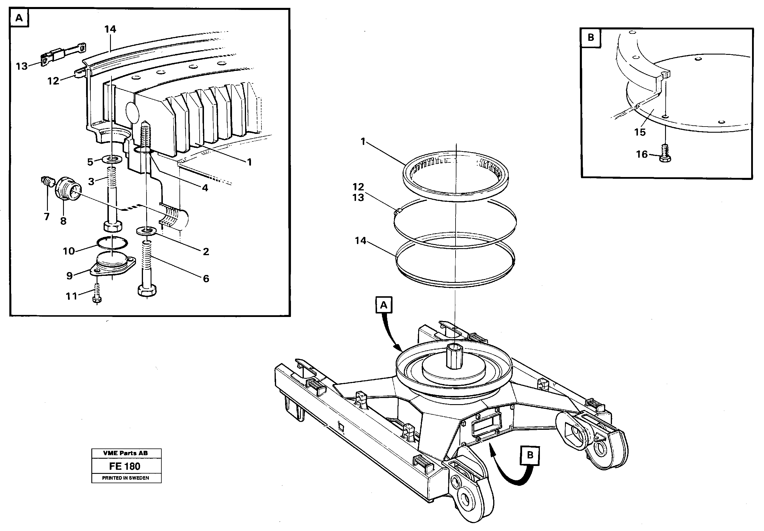 Схема запчастей Volvo EC620 - 52809 Slewing ring attachment EC620 ?KERMAN ?KERMAN EC620 SER NO - 445