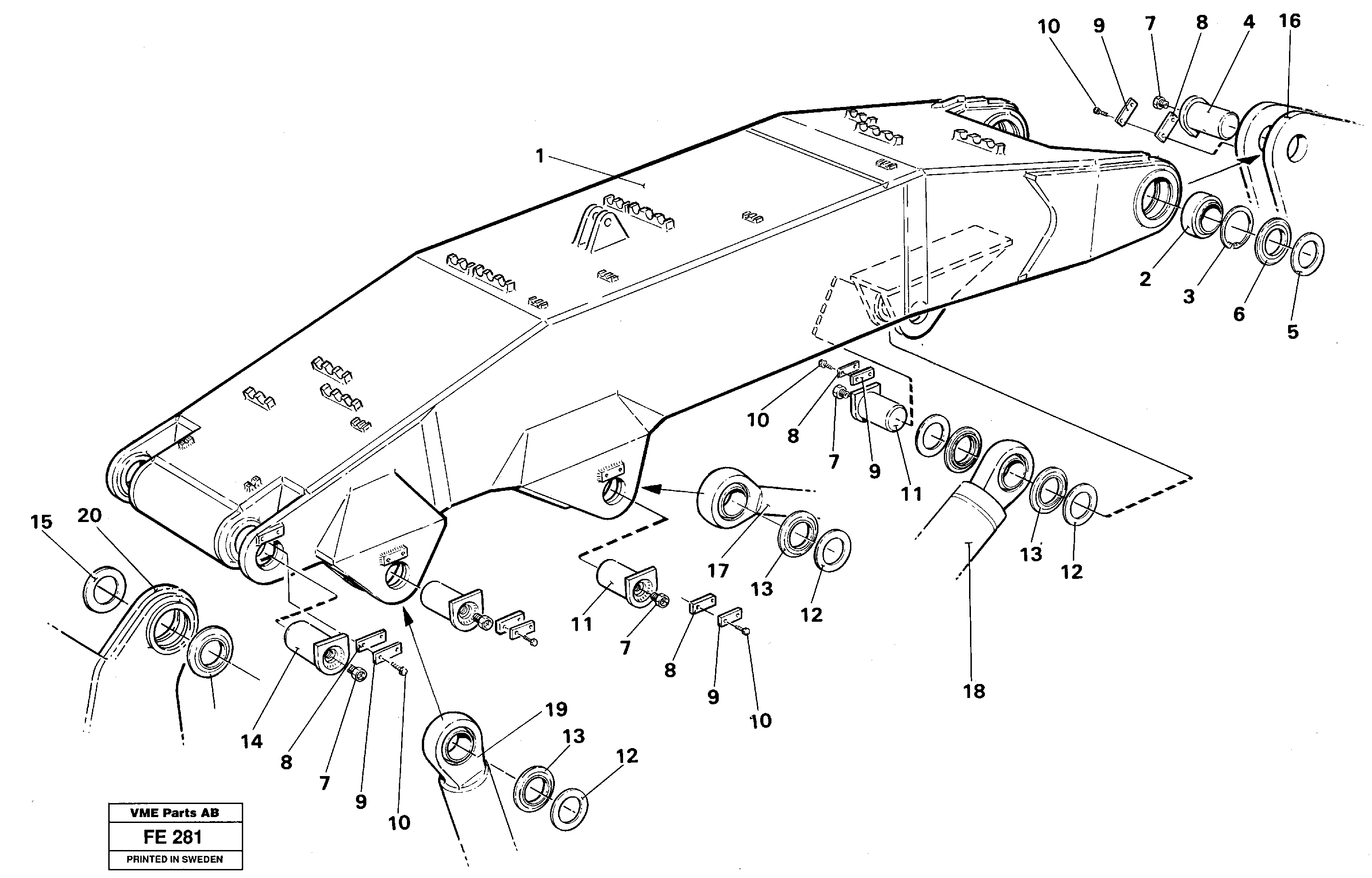 Схема запчастей Volvo EC620 - 26150 Face shovel boom incl. connections EC620 ?KERMAN ?KERMAN EC620 SER NO - 445