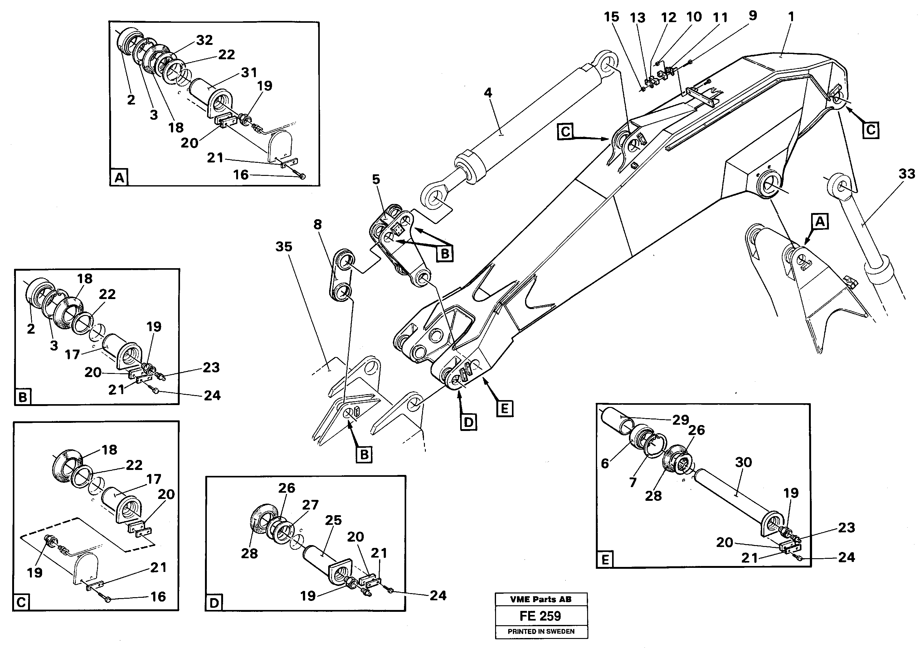 Схема запчастей Volvo EC620 - 26427 Backhoe dipper incl. connections, 4.0 m EC620 ?KERMAN ?KERMAN EC620 SER NO - 445