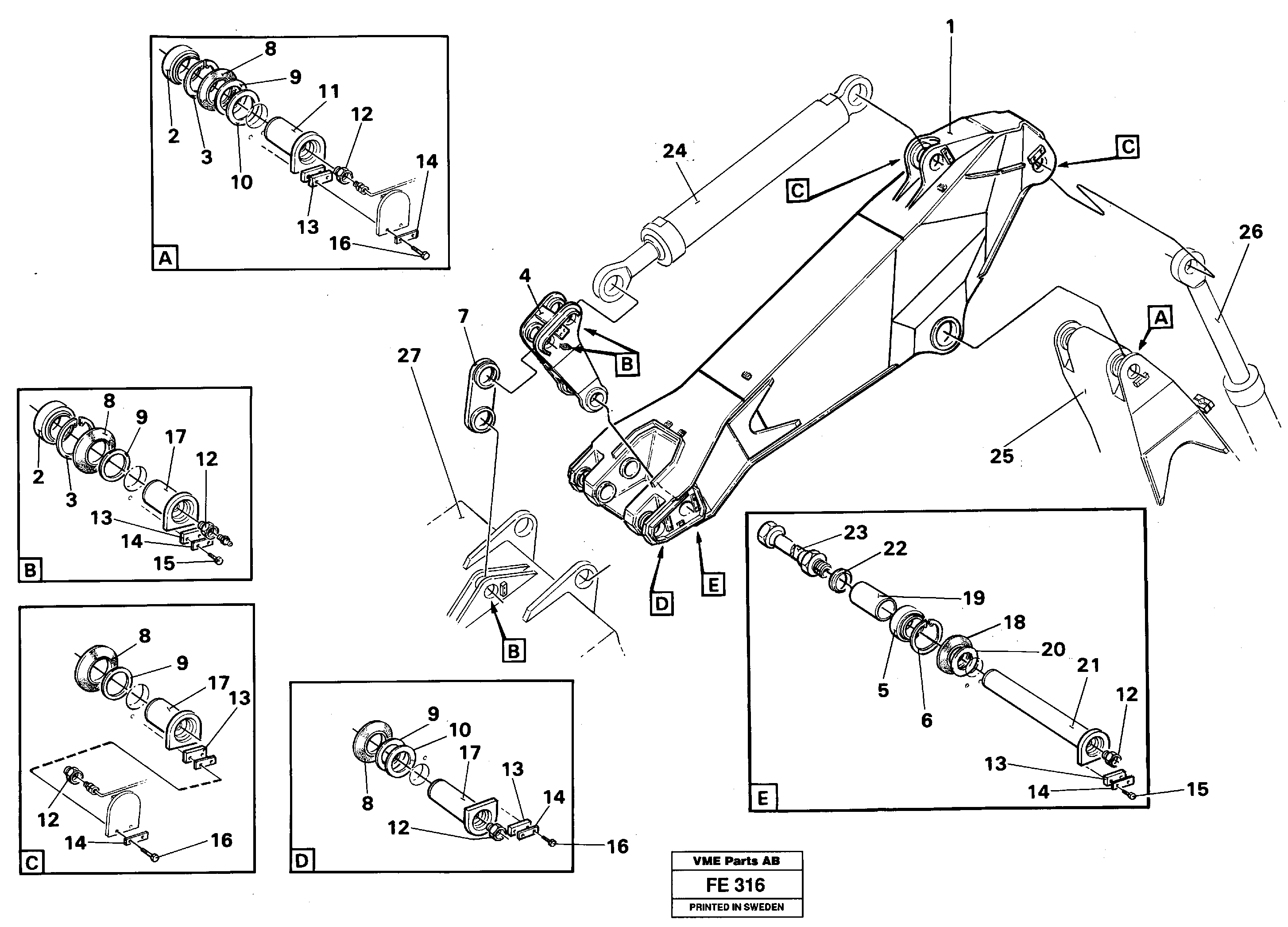 Схема запчастей Volvo EC620 - 26430 Dipper arm, Mass Excavation, incl. attachements EC620 ?KERMAN ?KERMAN EC620 SER NO - 445