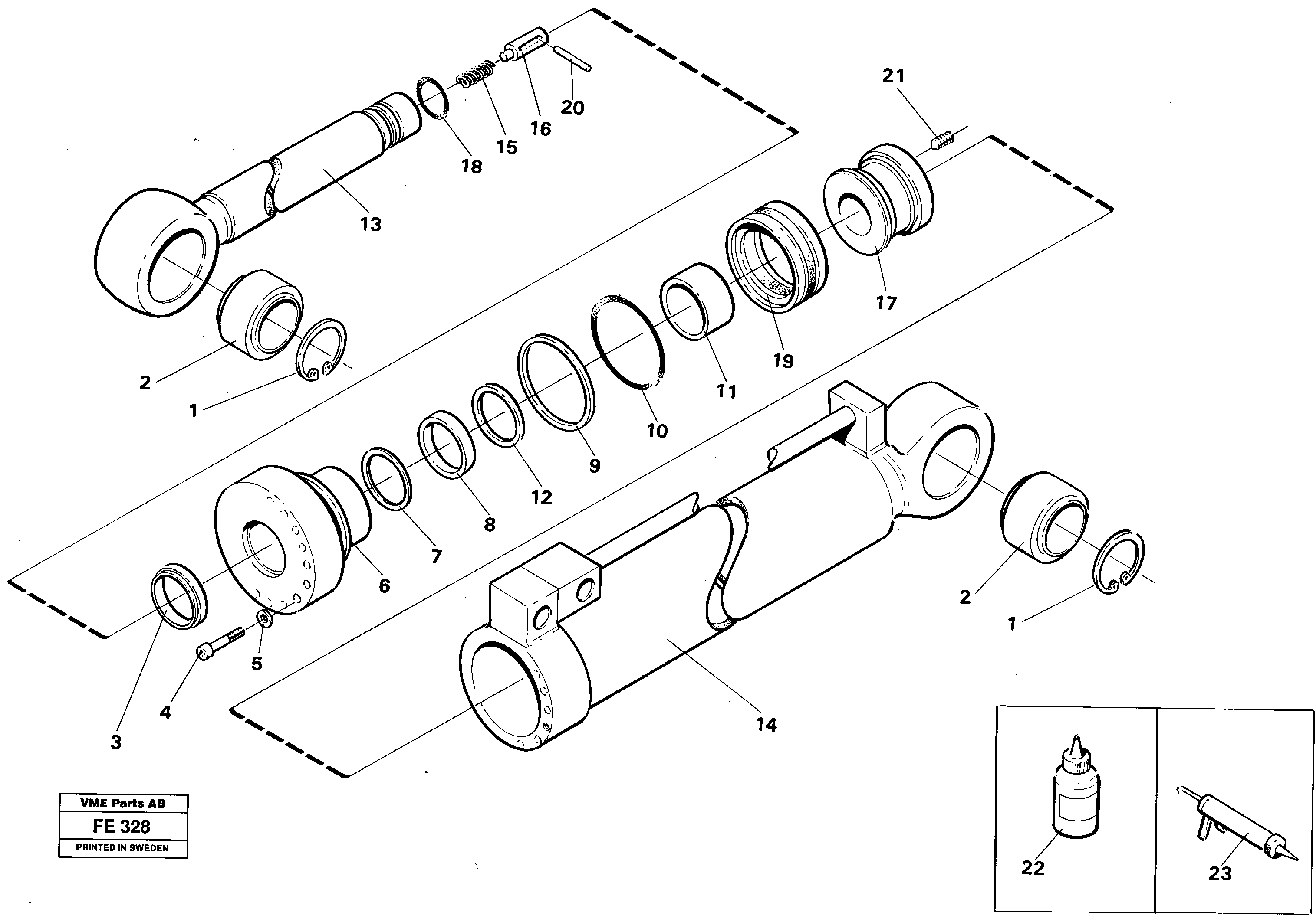 Схема запчастей Volvo EC620 - 26446 Visor cylinder, front loading equ EC620 ?KERMAN ?KERMAN EC620 SER NO - 445