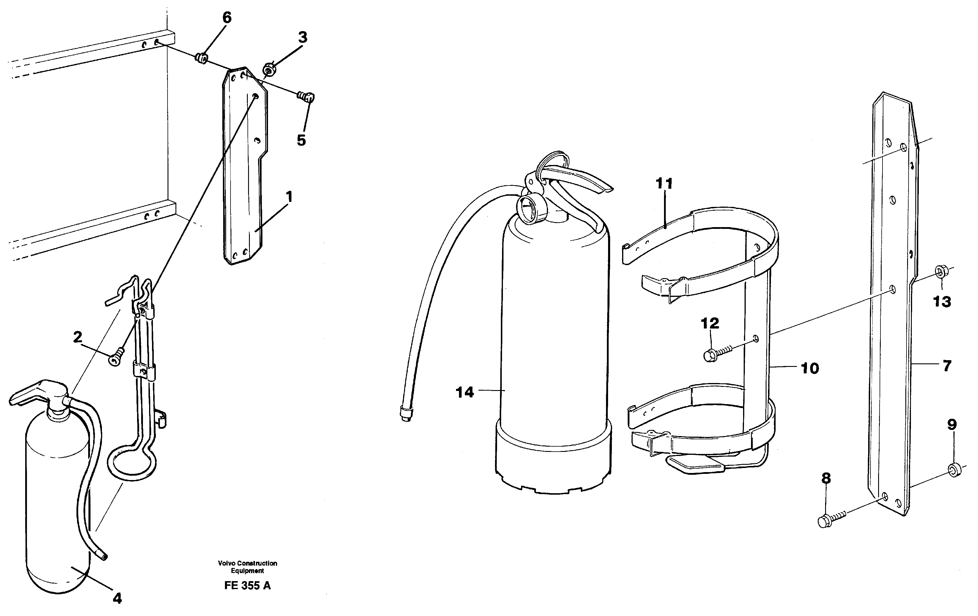 Схема запчастей Volvo EC620 - 26451 Fire extinguisher EC620 ?KERMAN ?KERMAN EC620 SER NO - 445