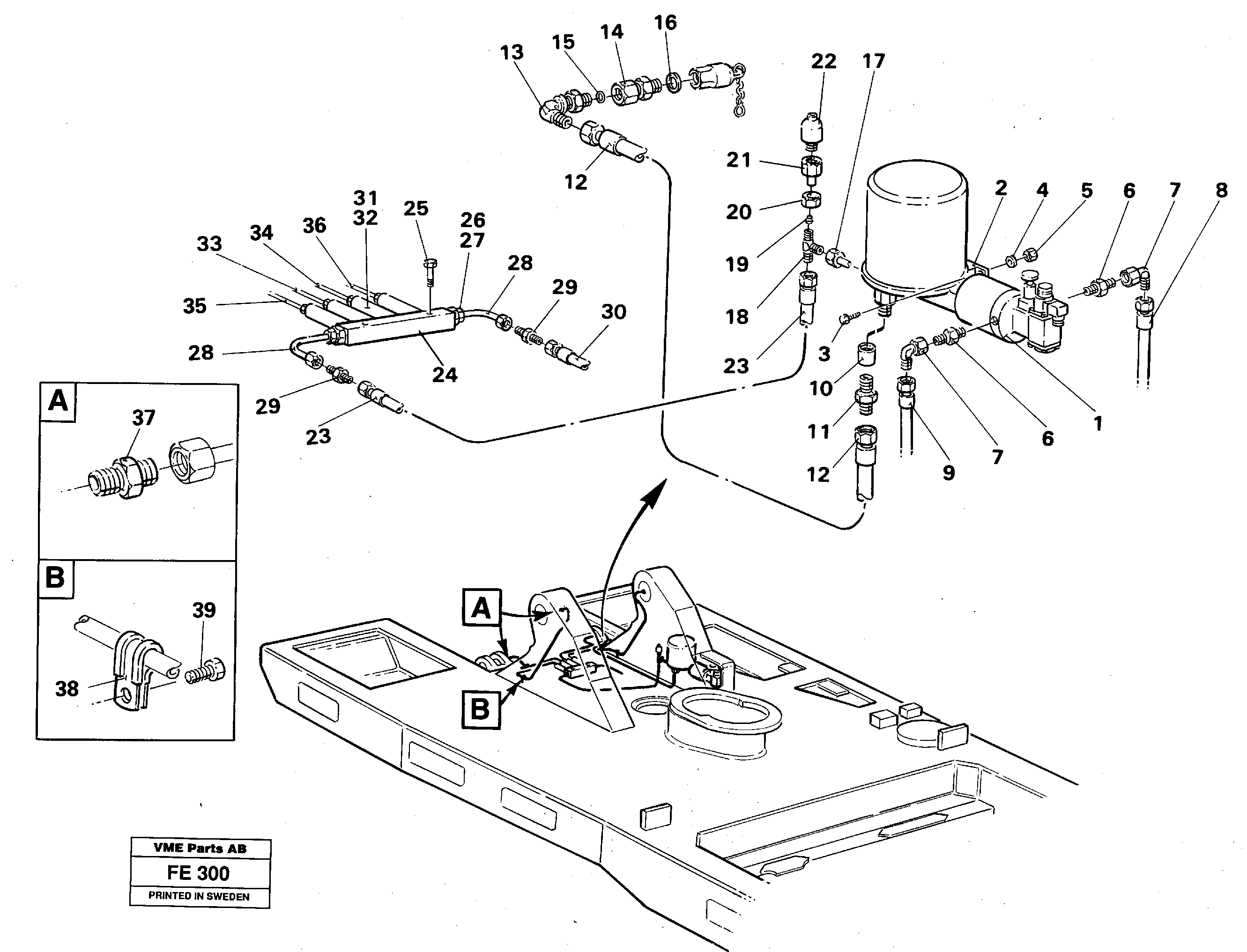 Схема запчастей Volvo EC620 - 26452 Automatic lubrication EC620 ?KERMAN ?KERMAN EC620 SER NO - 445