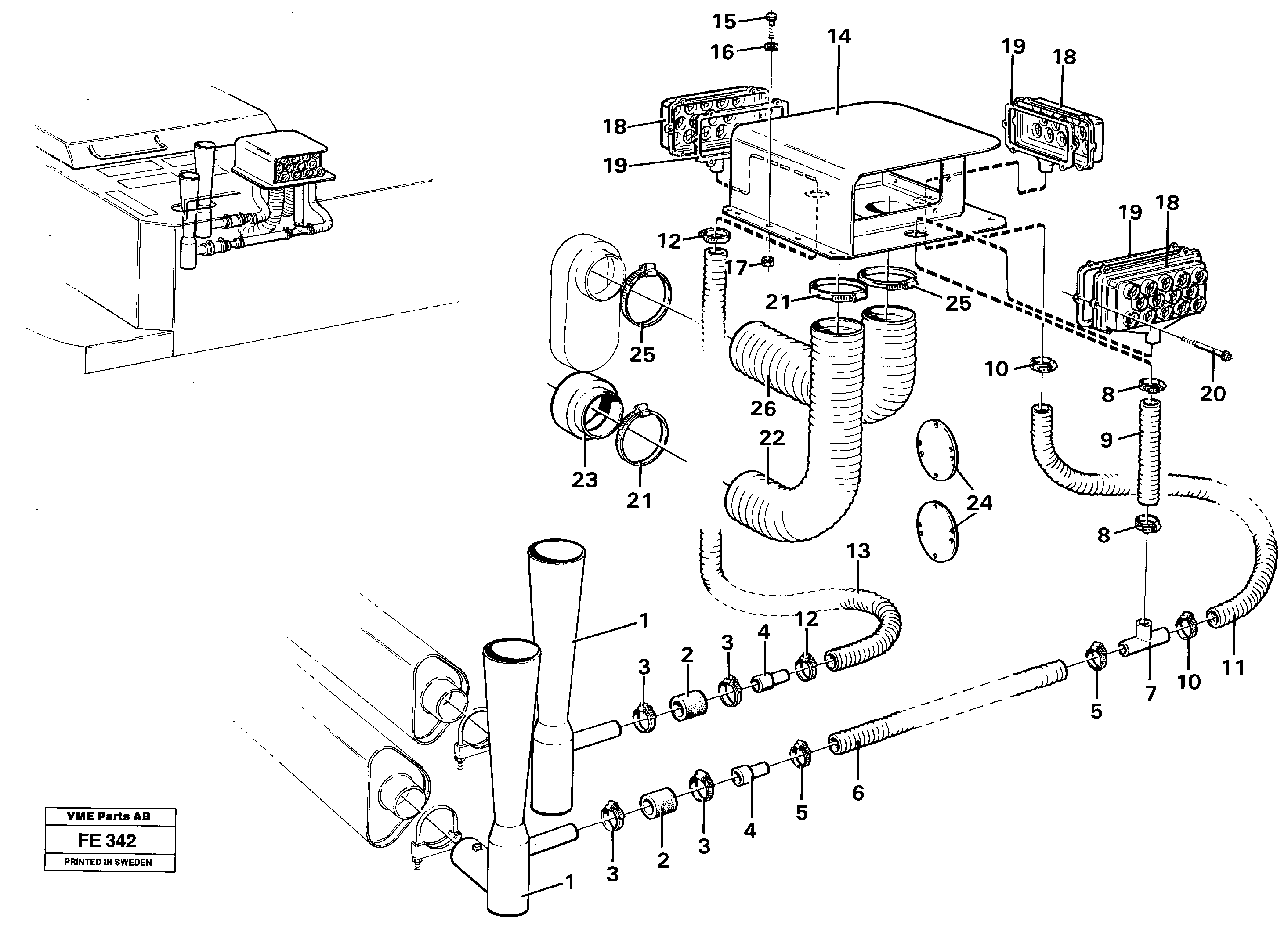 Схема запчастей Volvo EC620 - 83487 Precyclone with ejector EC620 ?KERMAN ?KERMAN EC620 SER NO - 445