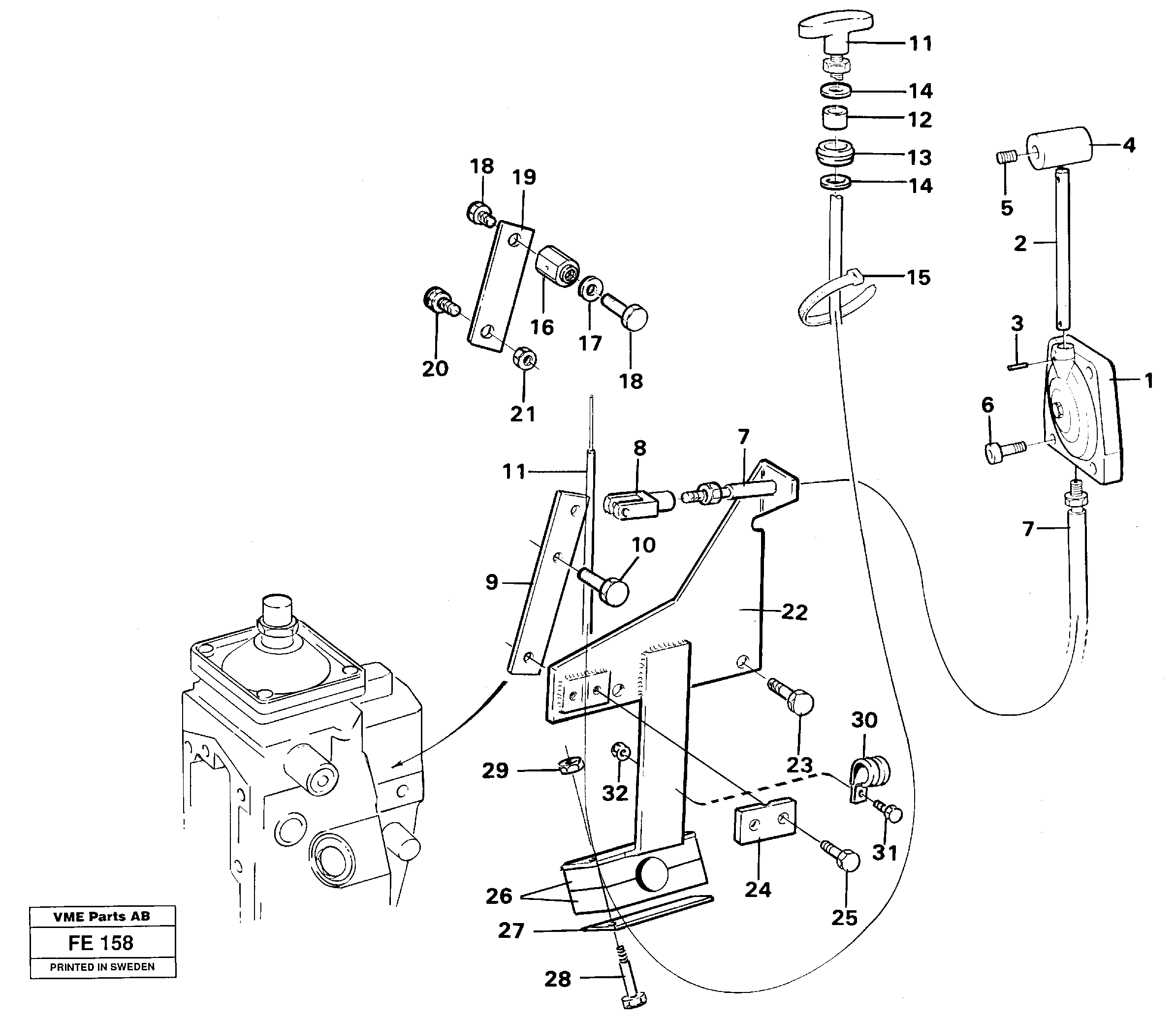 Схема запчастей Volvo EC620 - 34305 Throttle control EC620 ?KERMAN ?KERMAN EC620 SER NO - 445