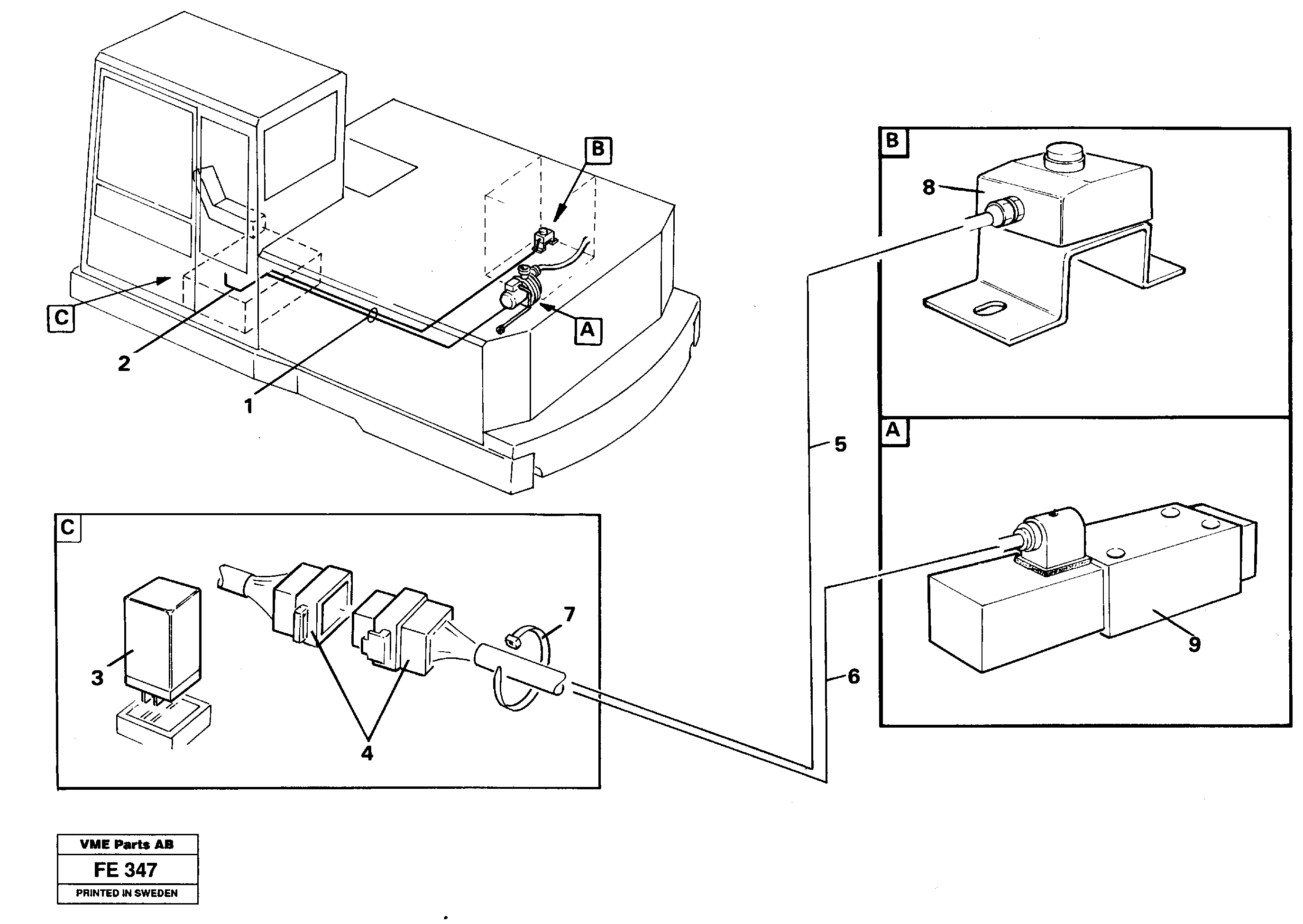 Схема запчастей Volvo EC620 - 34309 Electric installation, overfilling protection EC620 ?KERMAN ?KERMAN EC620 SER NO - 445