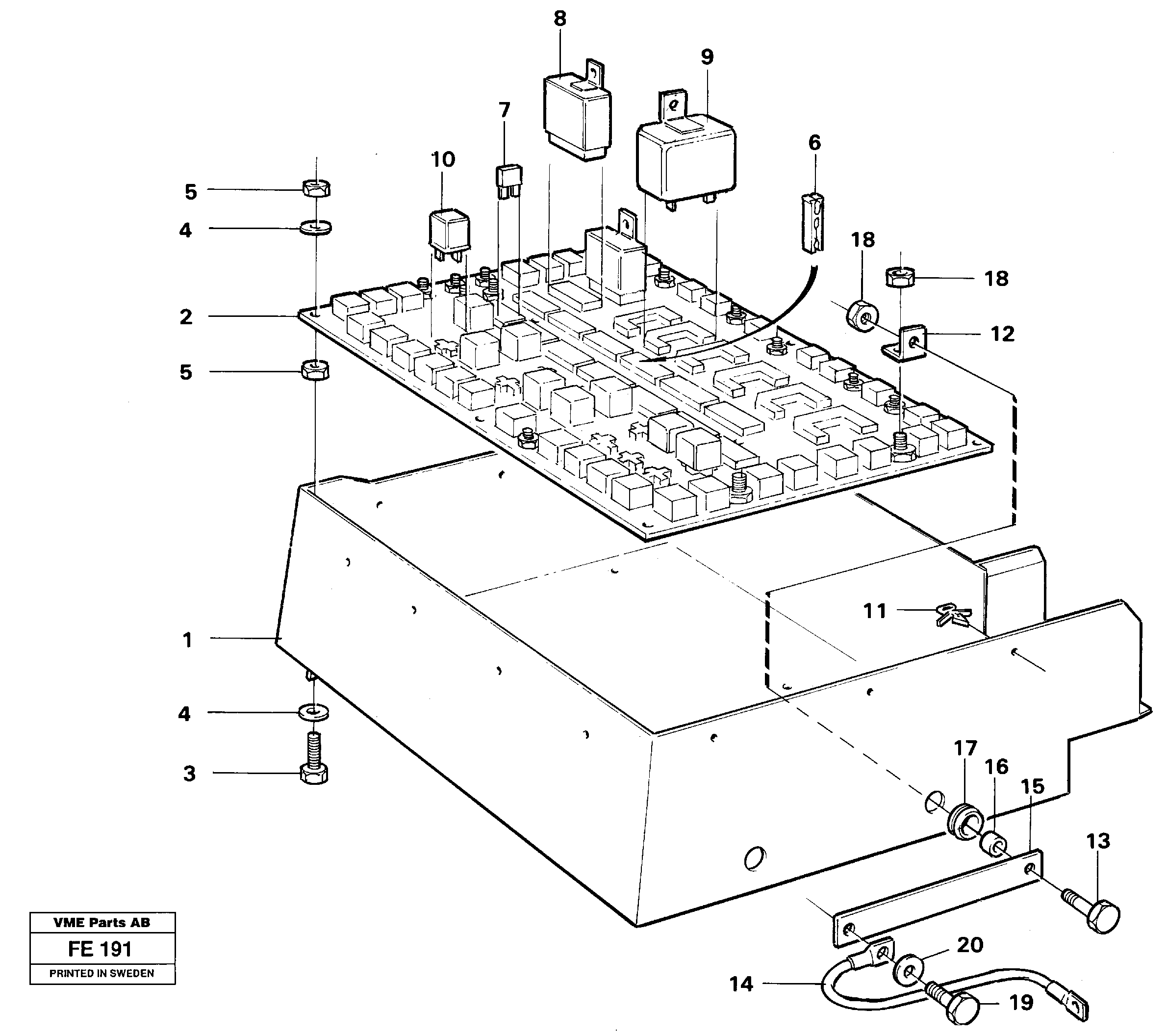 Схема запчастей Volvo EC620 - 34311 Electrical distribution box EC620 ?KERMAN ?KERMAN EC620 SER NO - 445