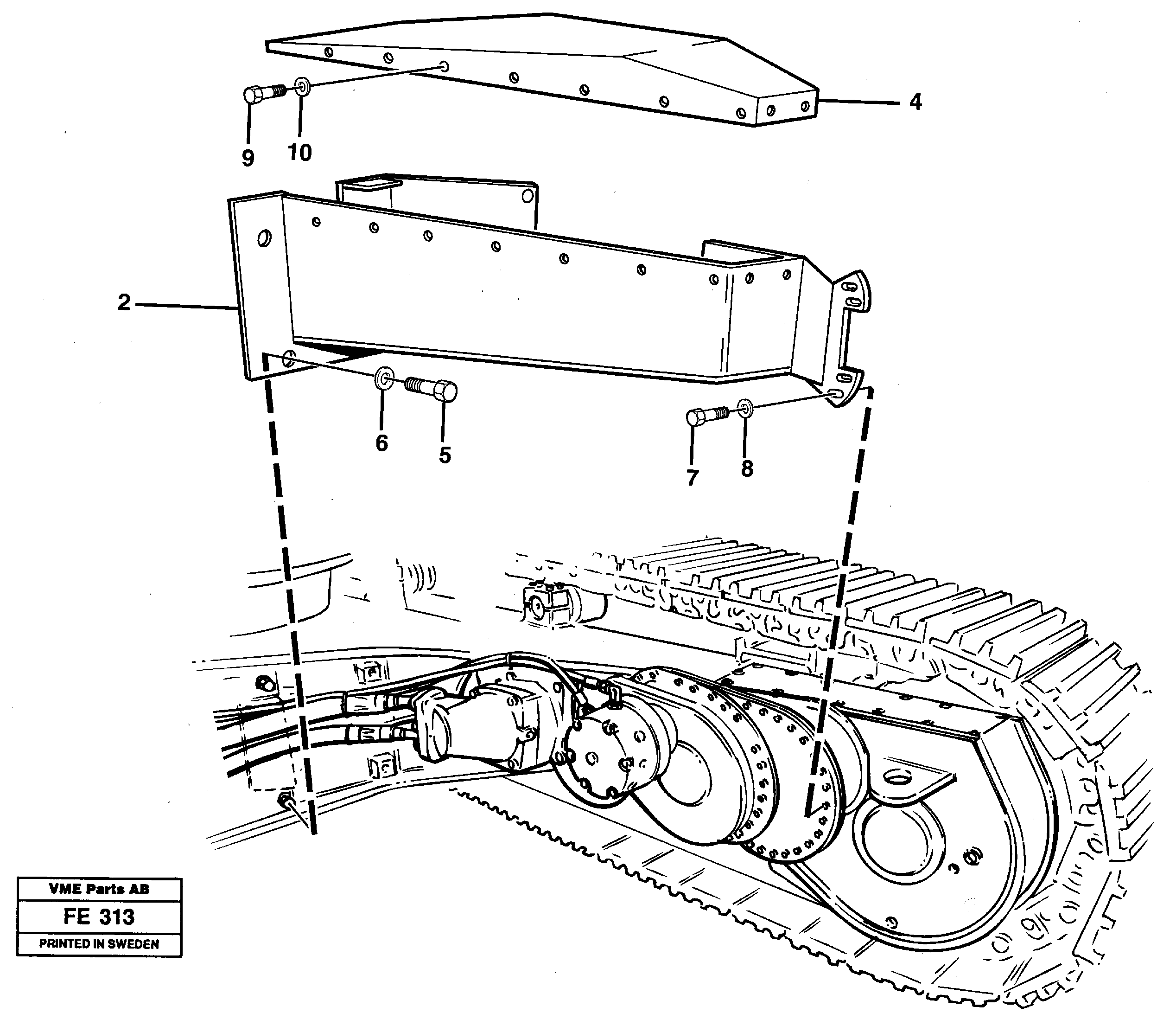 Схема запчастей Volvo EC620 - 26584 Travel motor shields EC620 ?KERMAN ?KERMAN EC620 SER NO - 445