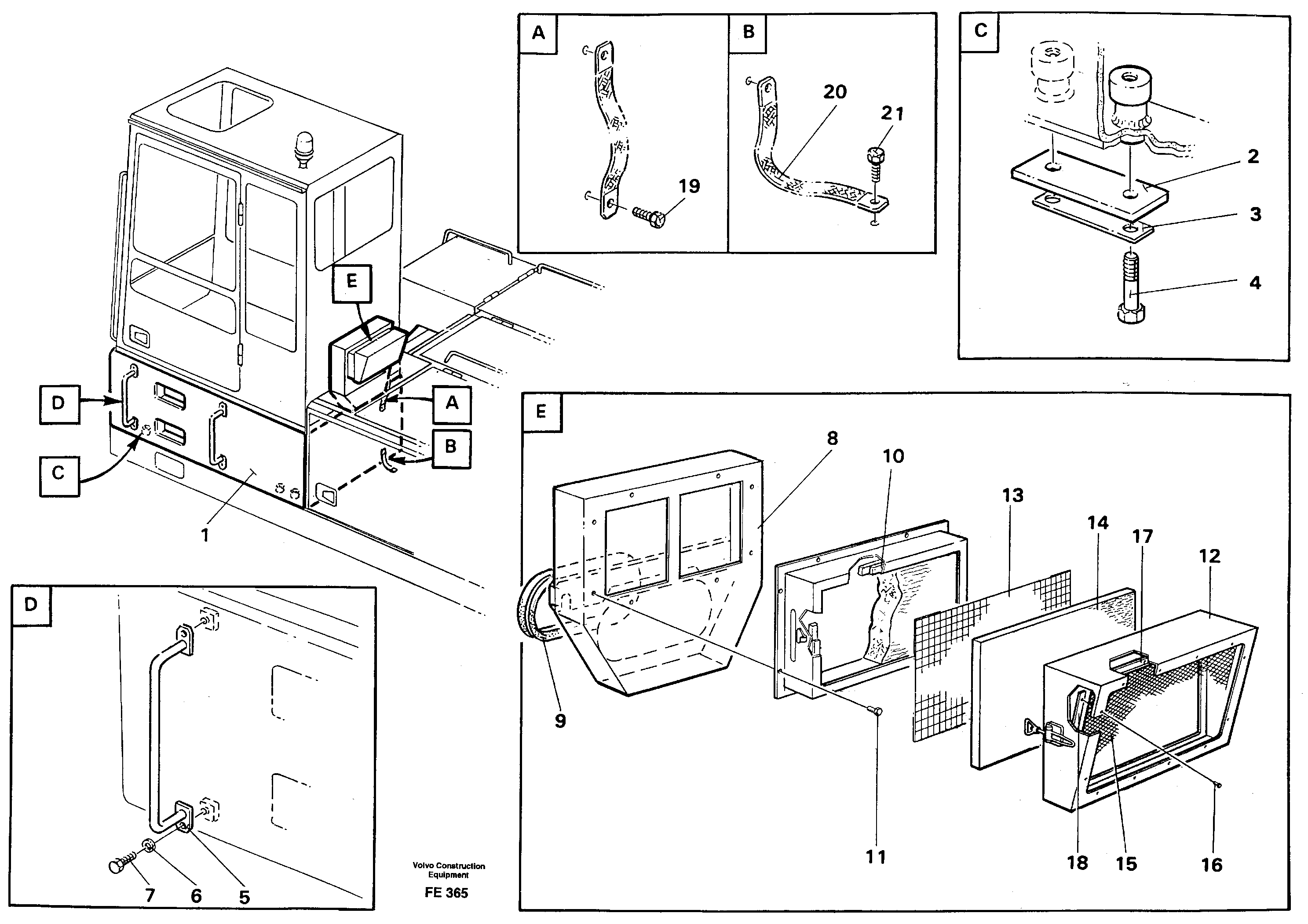 Схема запчастей Volvo EC620 - 33101 Cab elevation on superstructure, 600 mm EC620 ?KERMAN ?KERMAN EC620 SER NO - 445